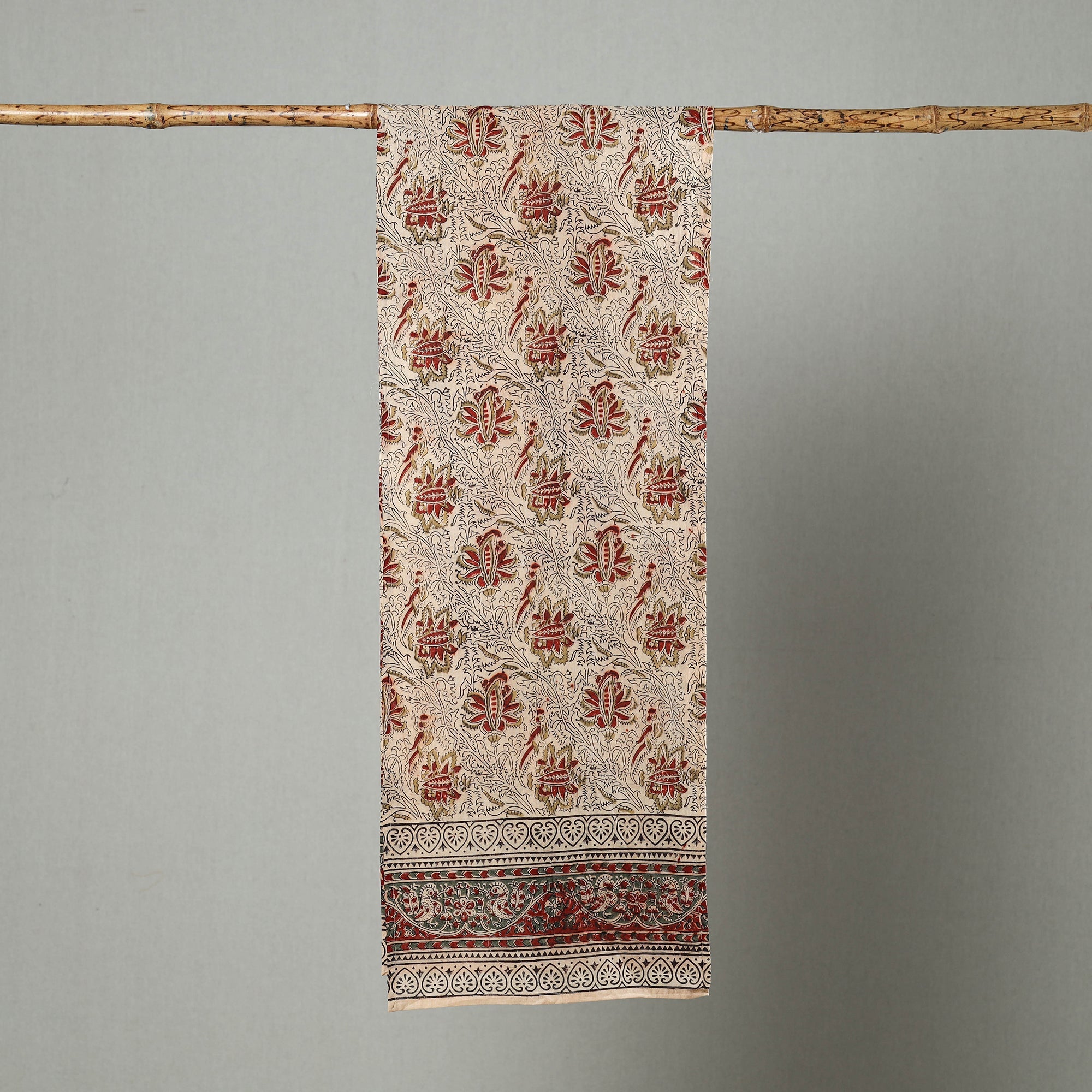 PITCHUKA SRINIVAS KALAMKARI PEDANA Beige - Pedana Block Print Natural Dyed Cotton Kalamkari Stole 36 - view 2