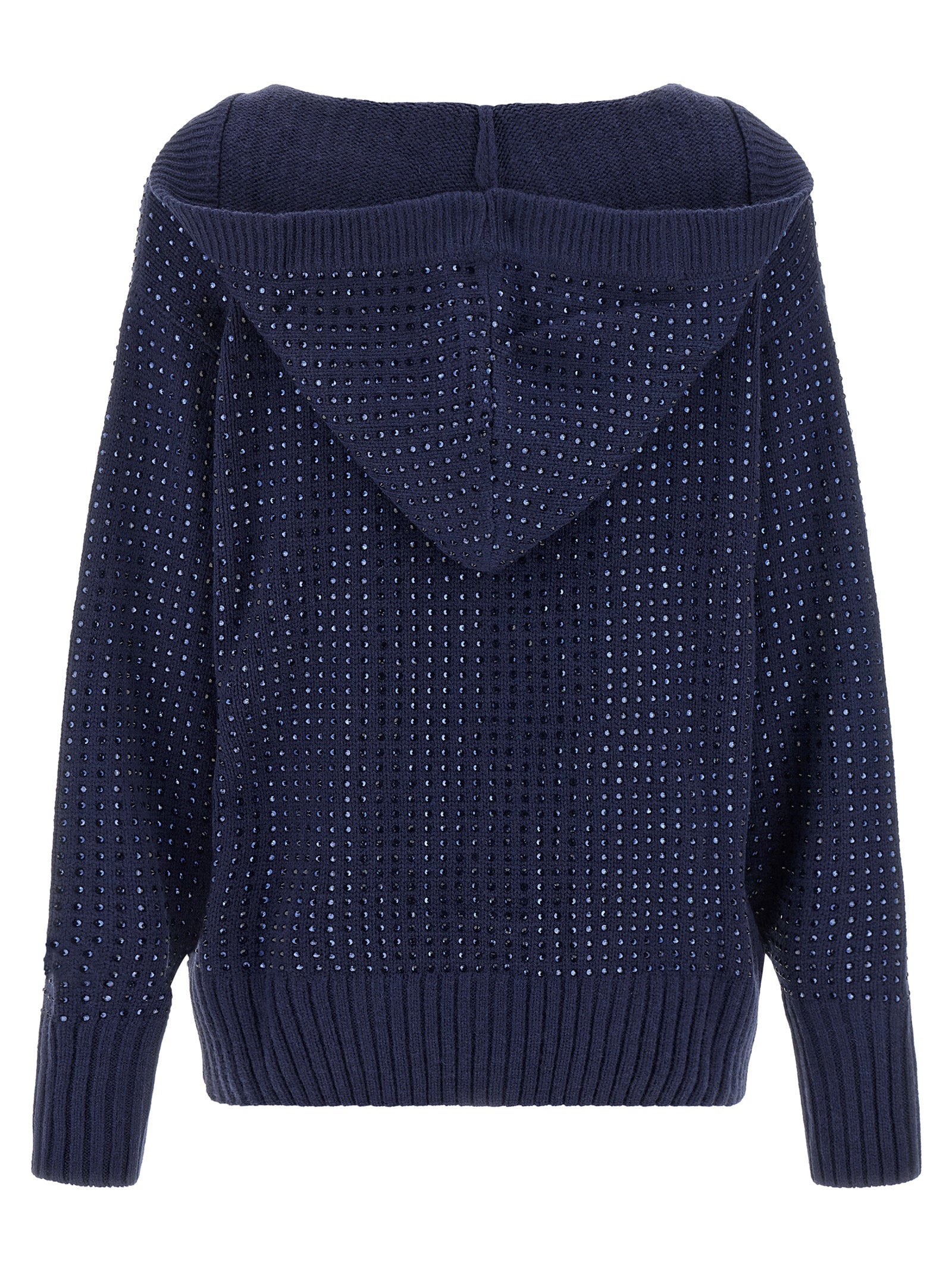 Pinko Seicento Cardigan With Rhinestones And Hood - view 2