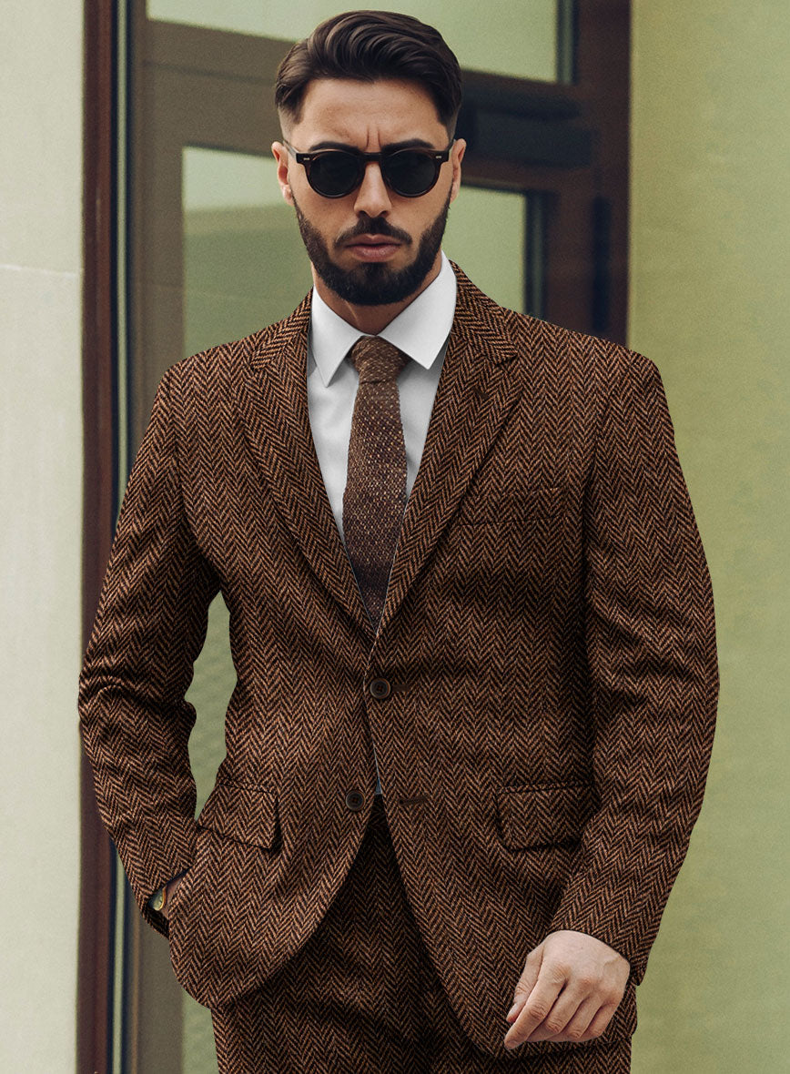 StudioSuits Harris Tweed Walnut Herringbone Jacket - view 2