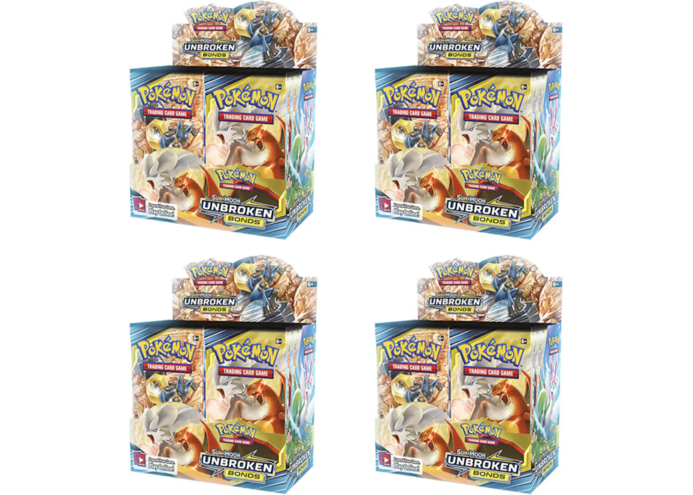 Pokémon 2019 Pokemon Sun & Moon Unbroken Bonds Booster Box 4X Lot