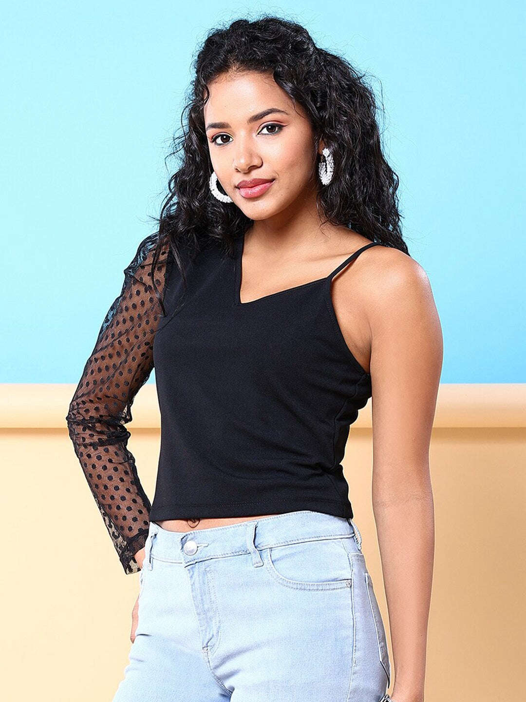 Freehand By The Indian Garage Co Women Top With Meash Sleeves - view 3