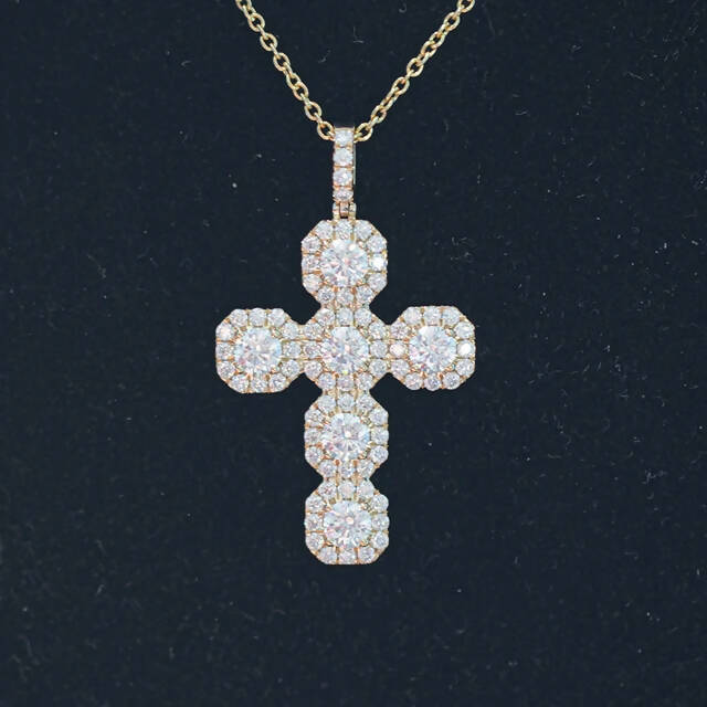 ICEDAWG "18k GOLD PLATED" CROSS ICED OUT PENDANT - view 2