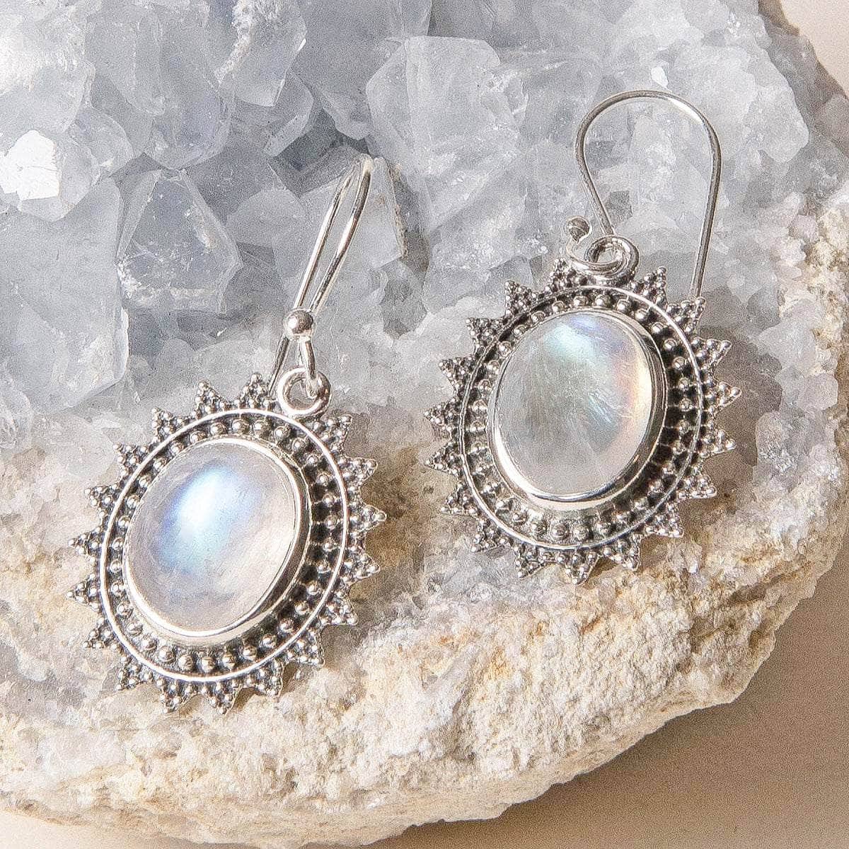 Tiny Rituals Rainbow Moonstone Filigree Earrings