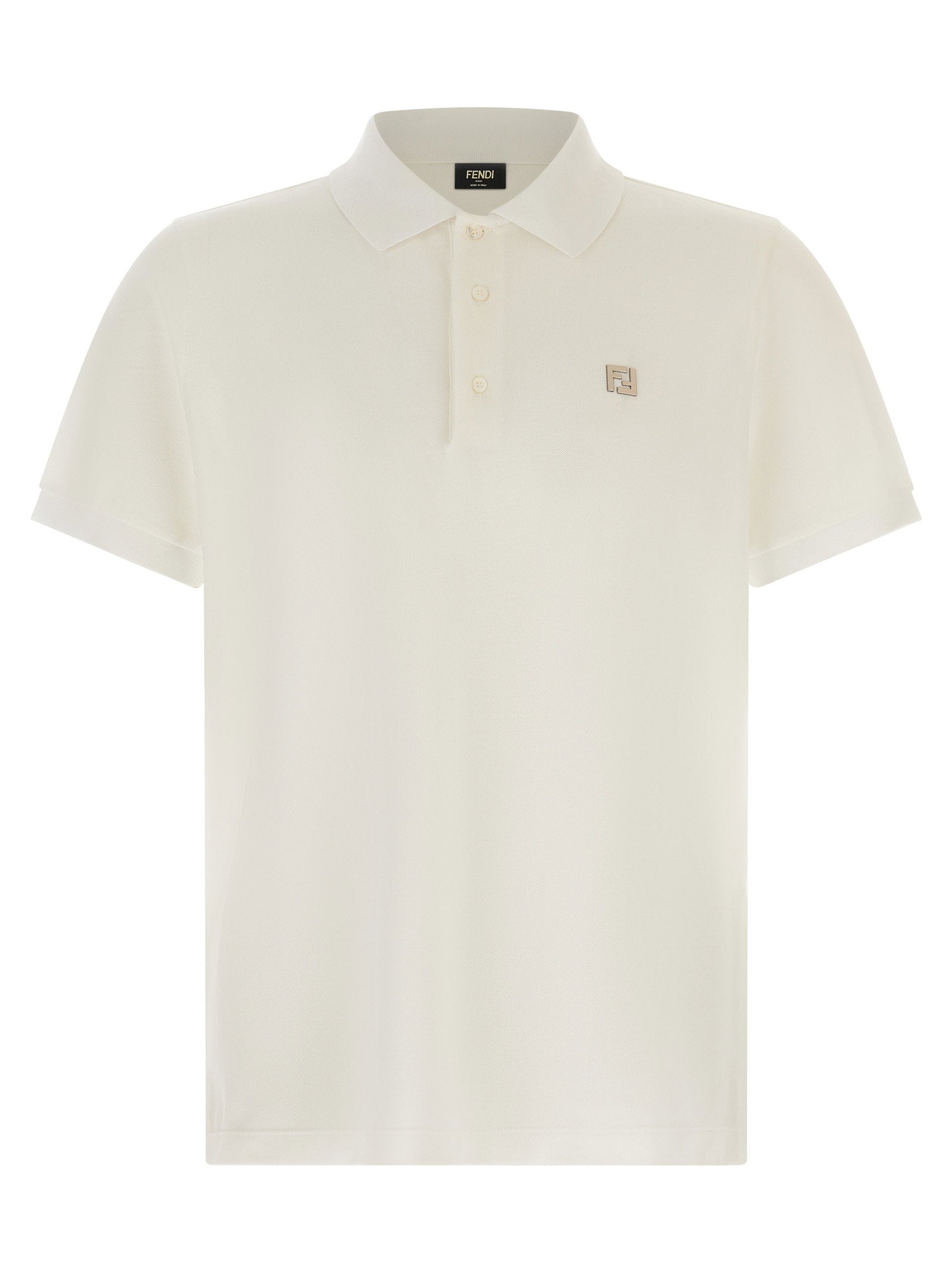 Fendi Ff Metallic Logo Polo Shirt – 100% cotton