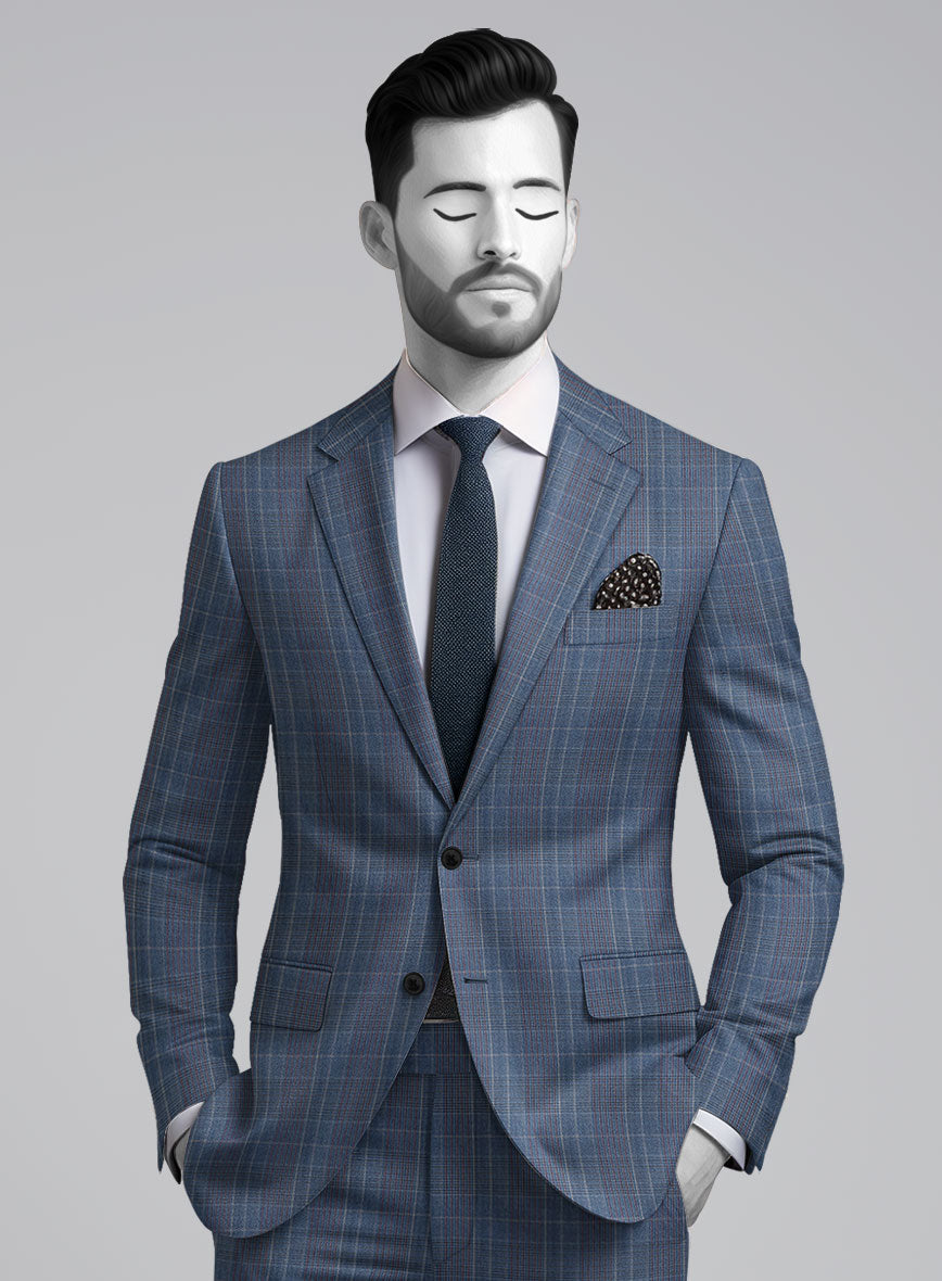 StudioSuits Napolean Canzo Glen Blue Wool Jacket - view 2