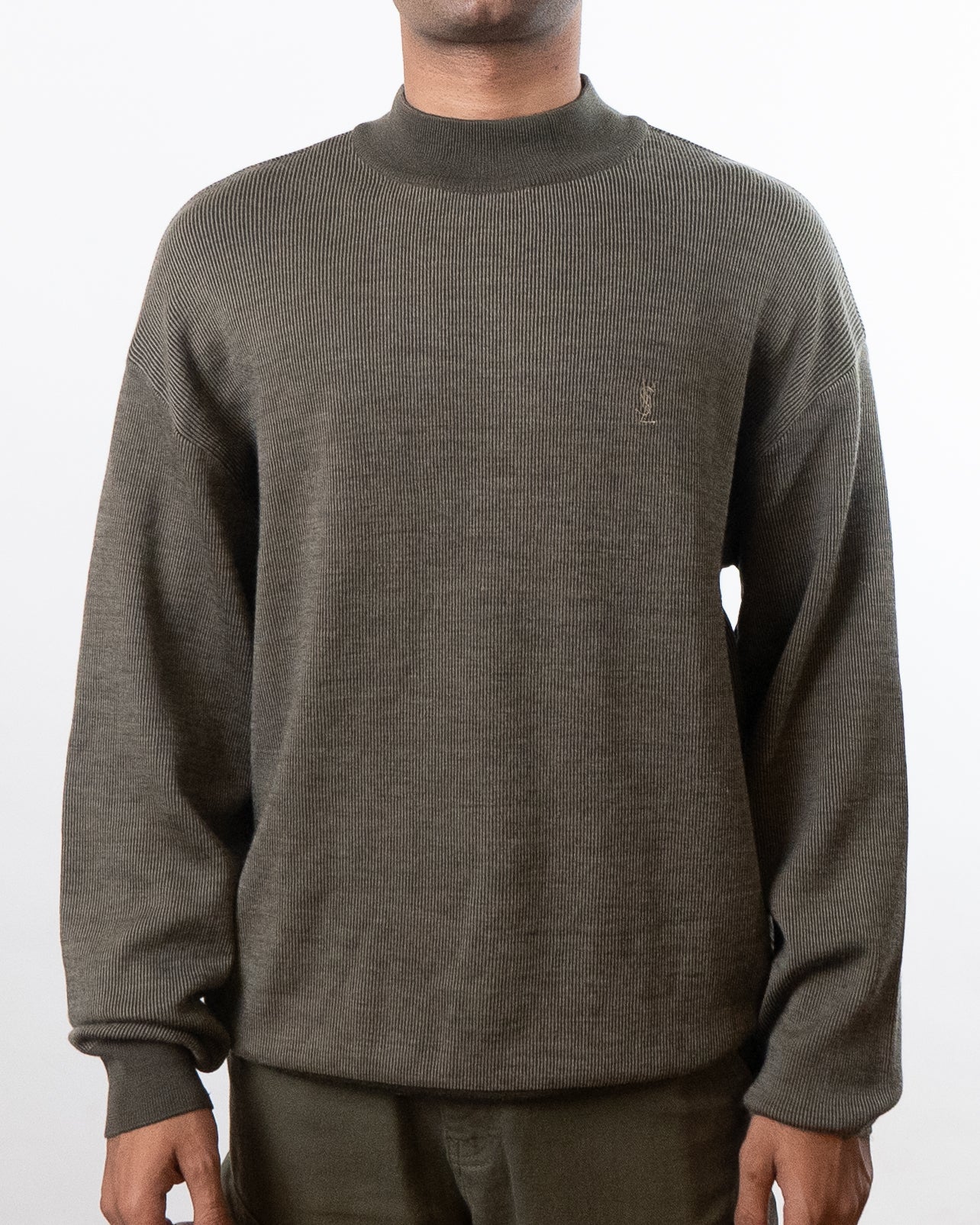 YSL Yves Saint Laurent Turtle Neck Striped Sweater