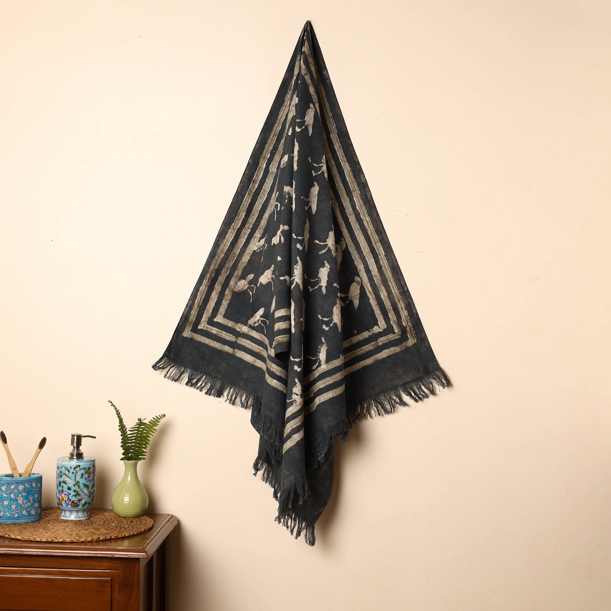 BINDAAS UNLIMITED Black - Handloom Block Printed Cotton Bindaas Towel 37