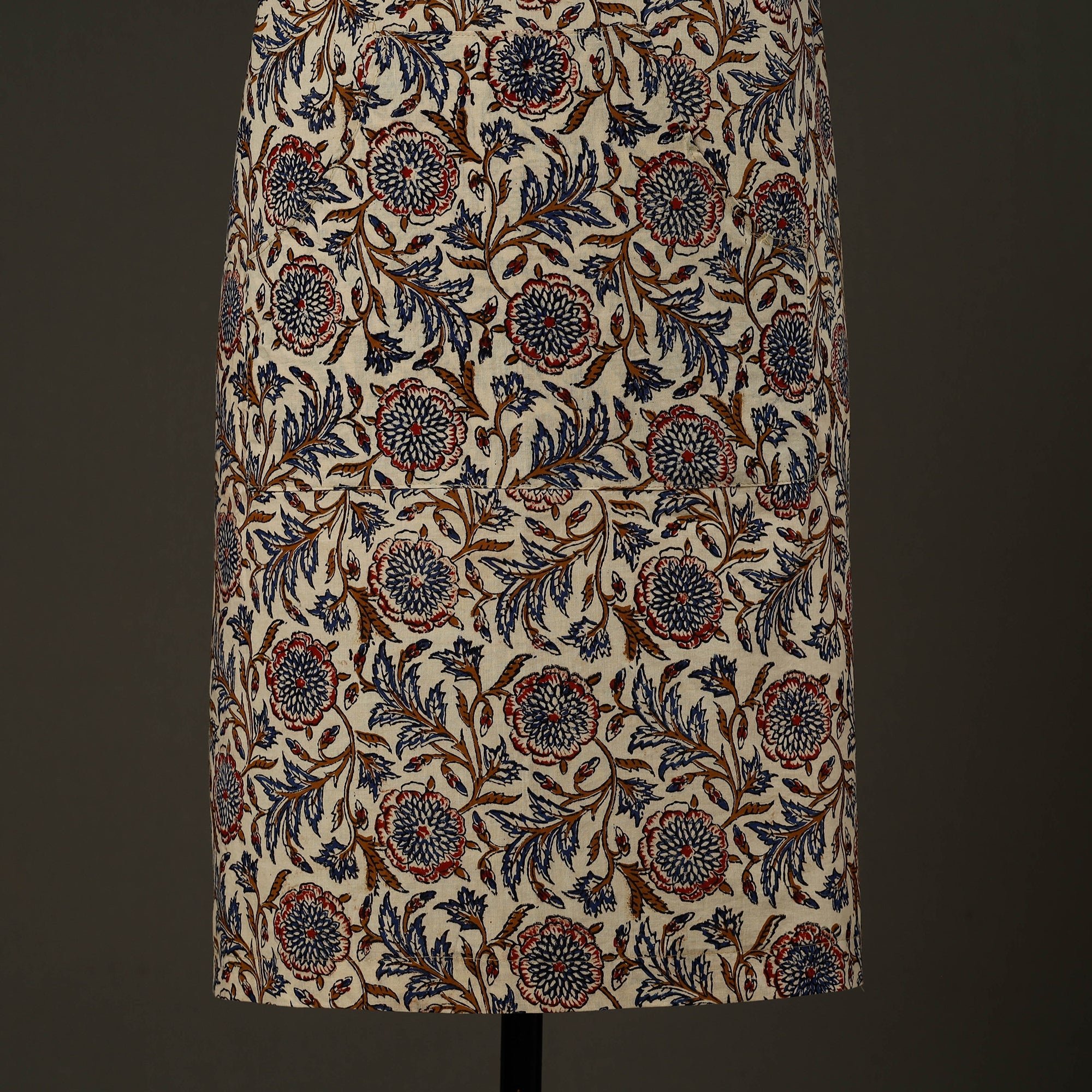 JALPARI Beige - Bagru Block Print Cotton Apron with Pocket 16 - view 2