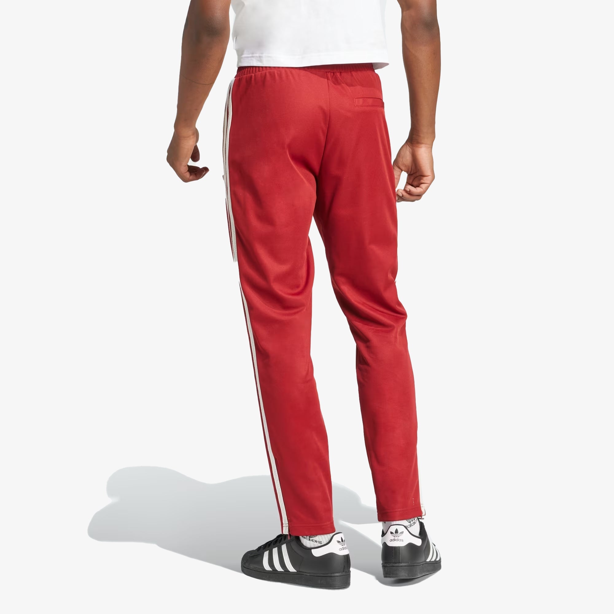 Adidas Originals | RETRO SPORTS CRICKET-INSPIRED TRACK PANTS { RUST RED - view 2