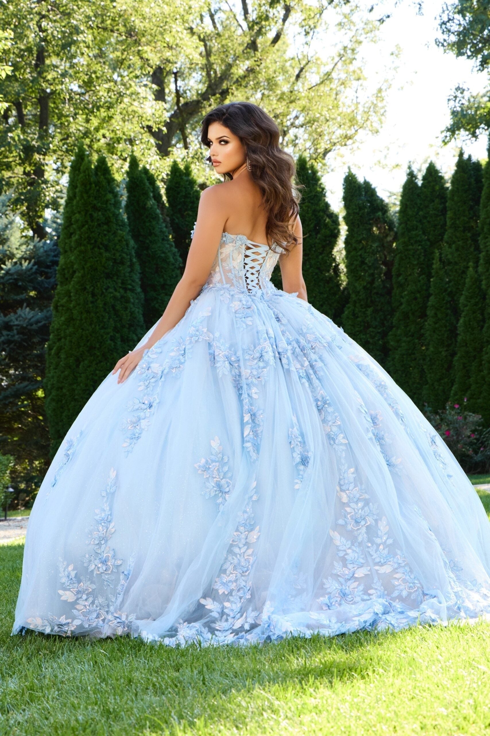 Jovani 43433 Sweet 16 Long Ball Gown Floral Quinceanera Dress - view 2