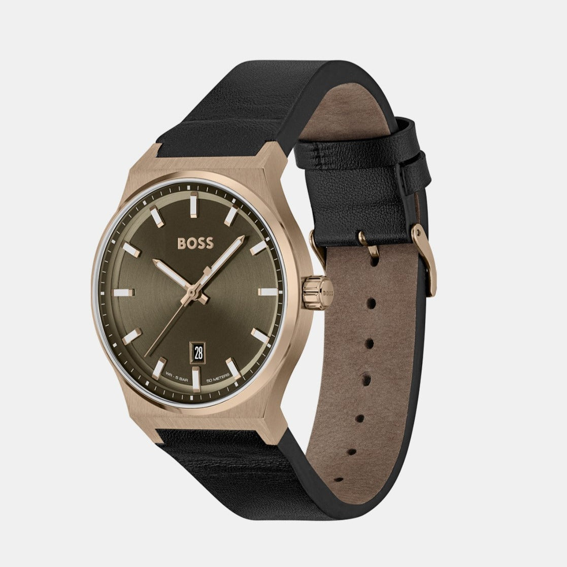 Boss Candor Men Quartz Green Dial Analog Leather Watch 1514080 - view 2