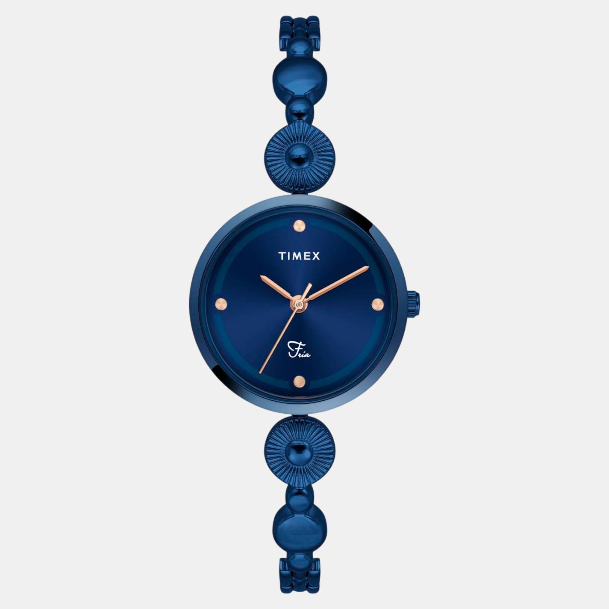Timex Fria Women Quartz Blue Dial Analog Brass Watch TWEL18205