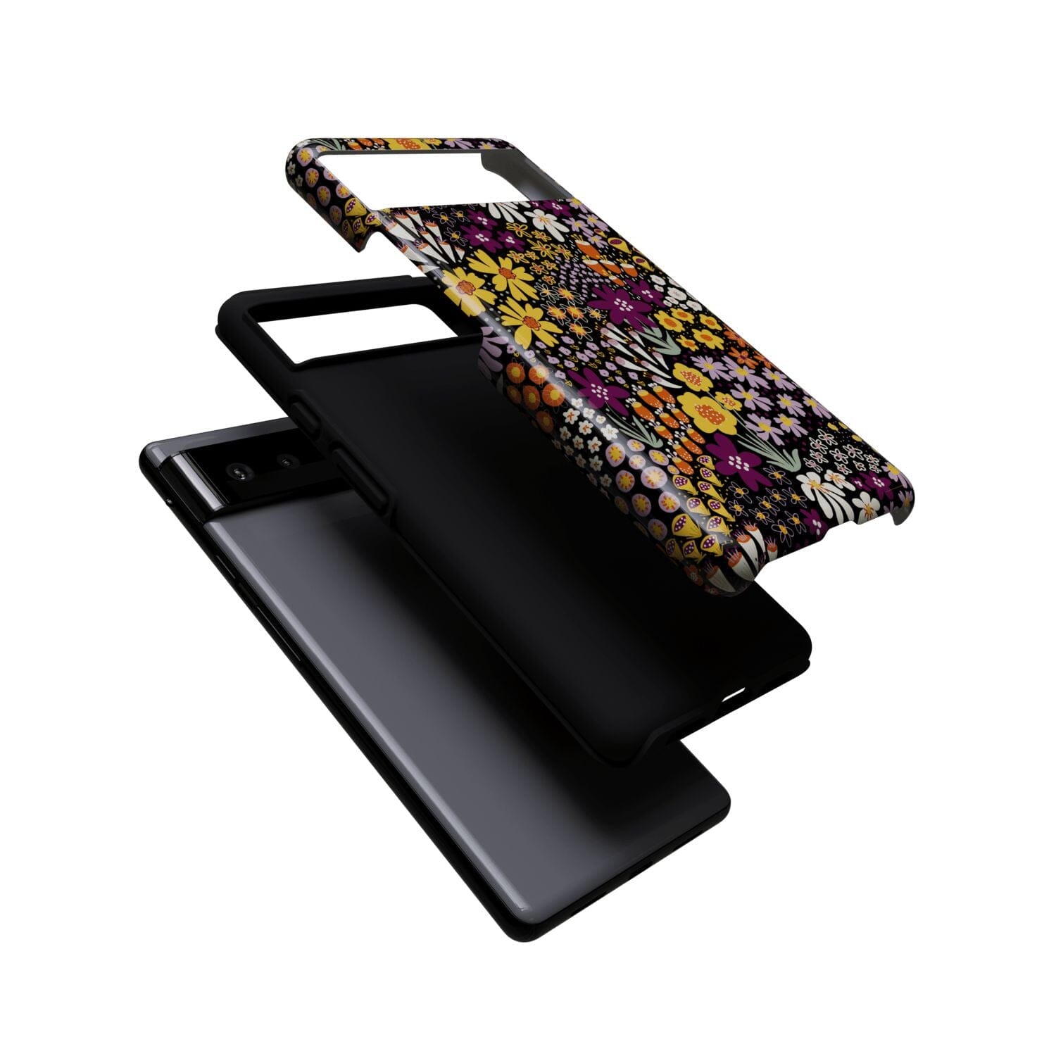 Casetry Falling for You | Plum Floral Google Pixel Case - view 3