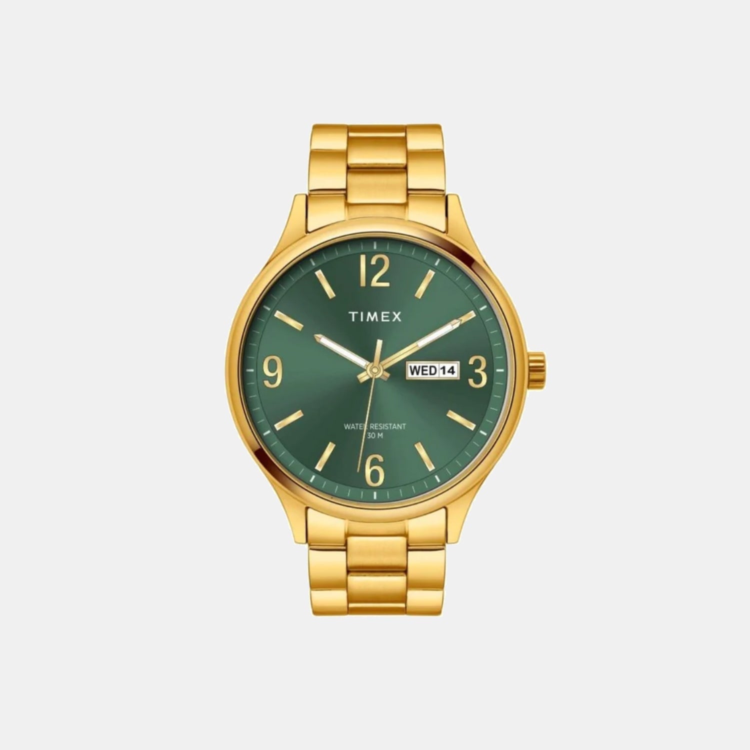 Timex Fashion Men Quartz Green Dial Analog Stainless Steel Watch TWEG18445