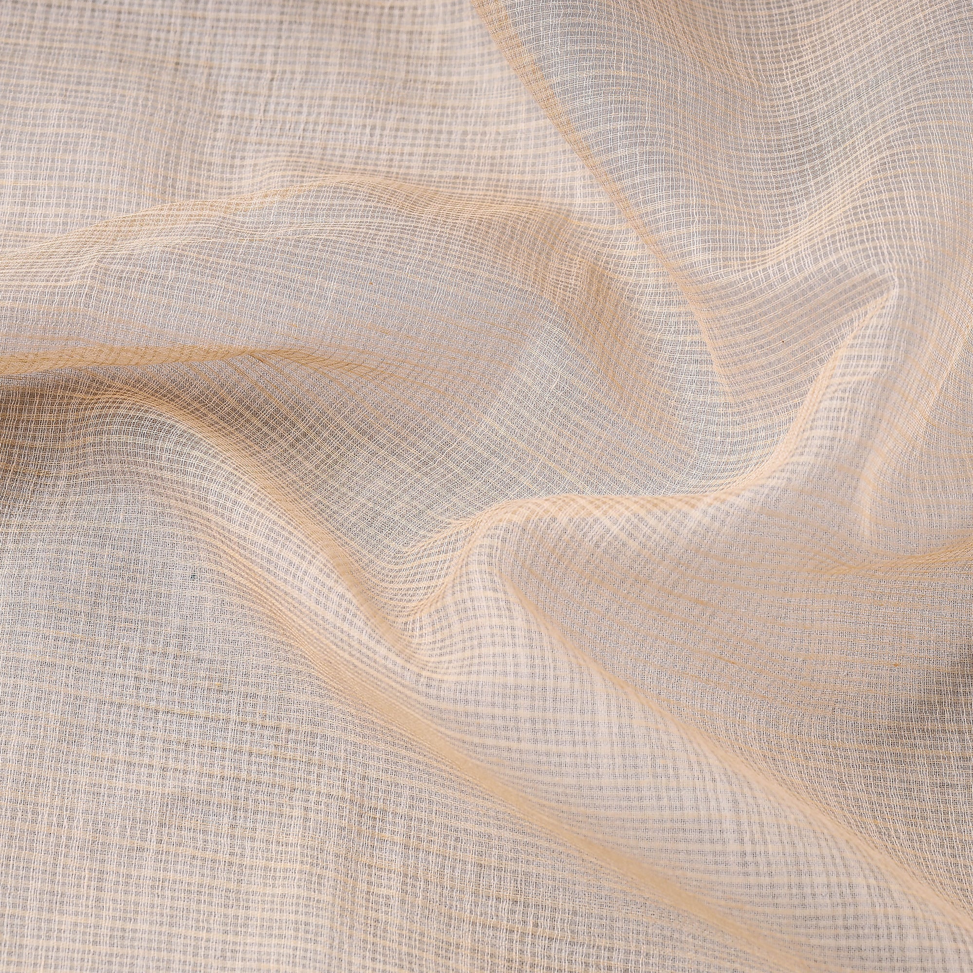 ITOKRI CRAFTS INITIATIVE Beige - Plain Weaving Kota Doria Cotton Fabric 01 - view 2