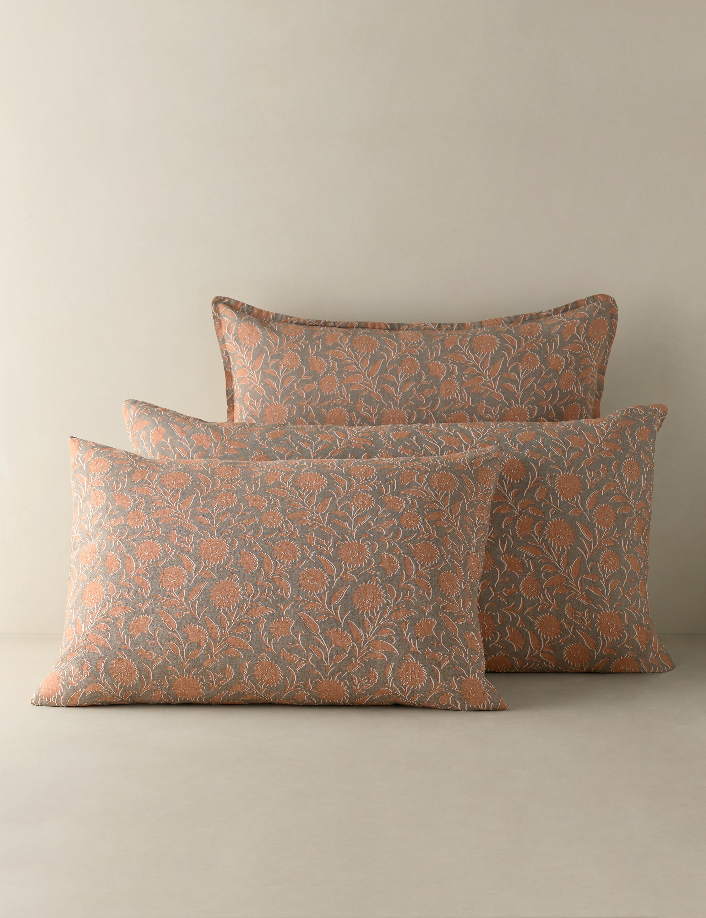 Lulu and Georgia Fransen Linen Cotton Sham – Blush and Jade
