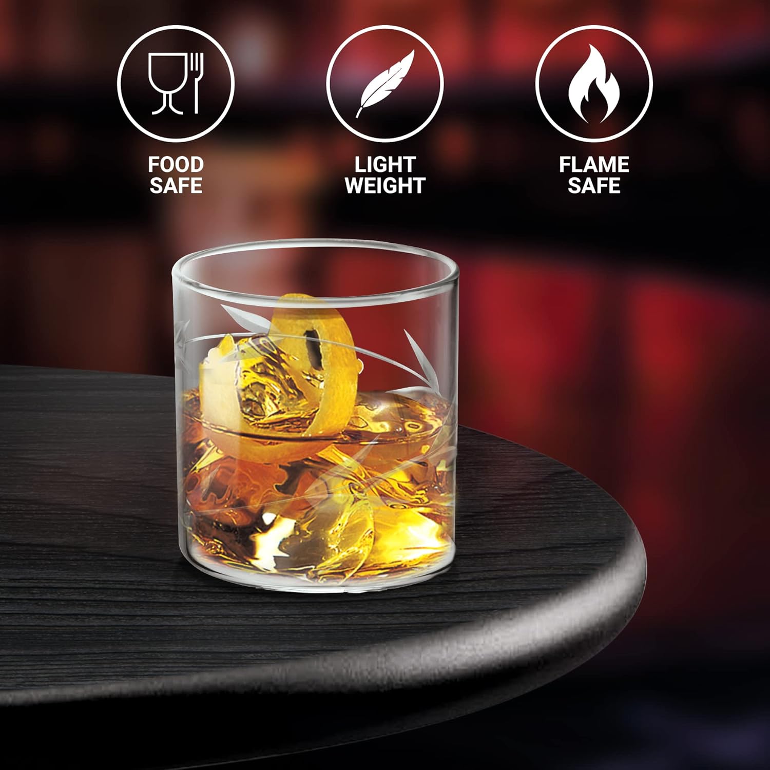 Treo by Milton Vector On The Rocks 350 Glass Tumbler | Transparent | Set of 6 Pcs - view 3