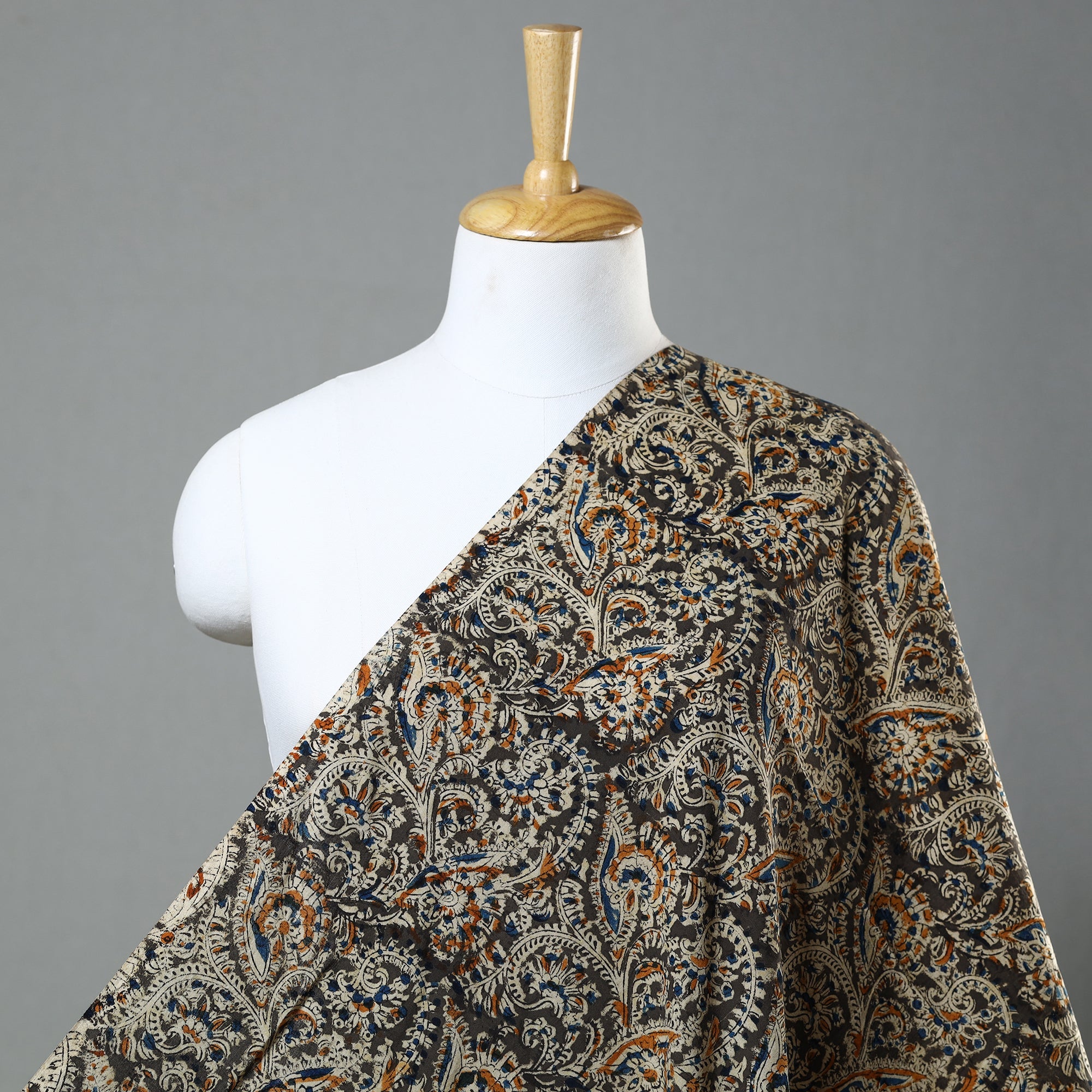 SOUTH KARGHA Brown - Kalamkari Block Printed Cotton Fabric 07