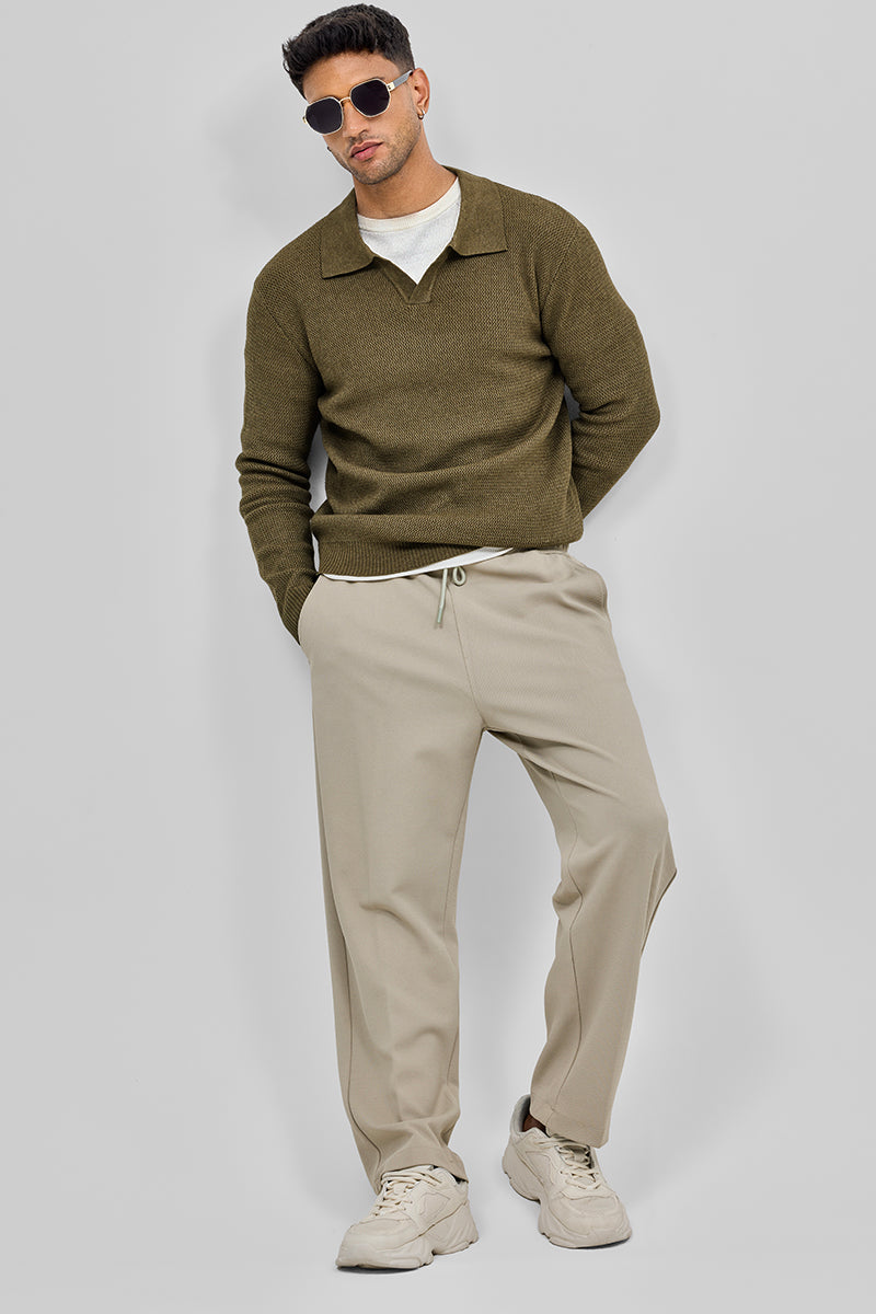 SNITCH Olive Knitted Polo Sweater - view 3