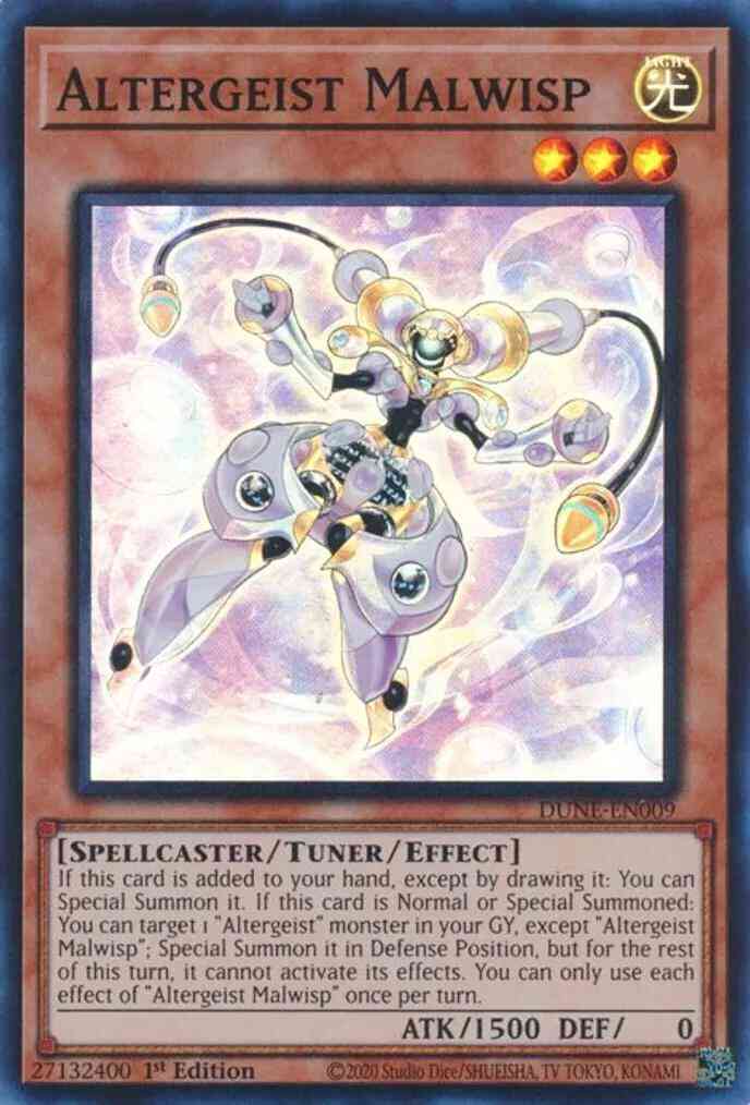 Yu-Gi-Oh! Altergeist Malwisp - DUNE-EN009 - Super Rare - 1st Edition