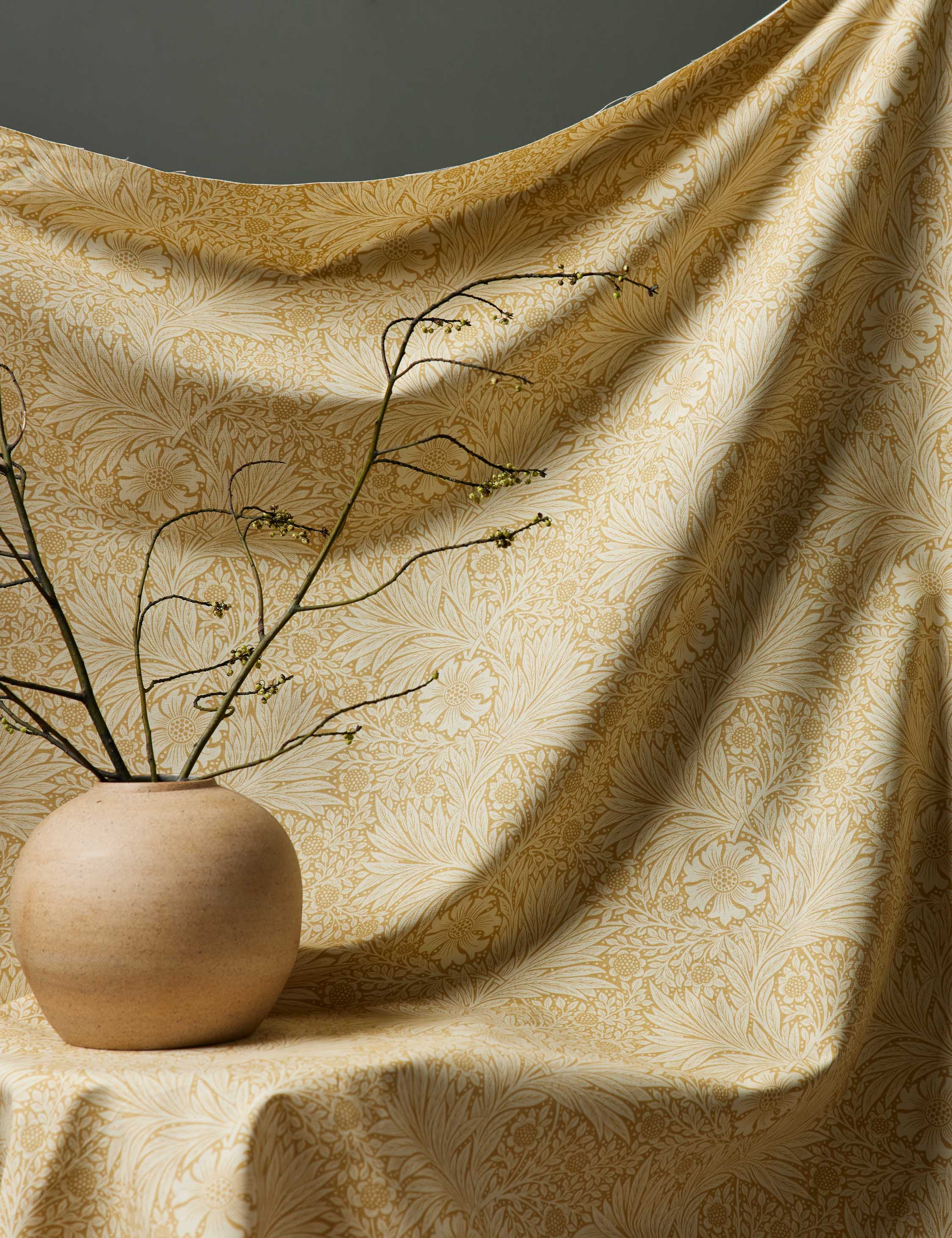 Lulu and Georgia Marigold Linen Blend Fabric by Morris & Co. - view 4