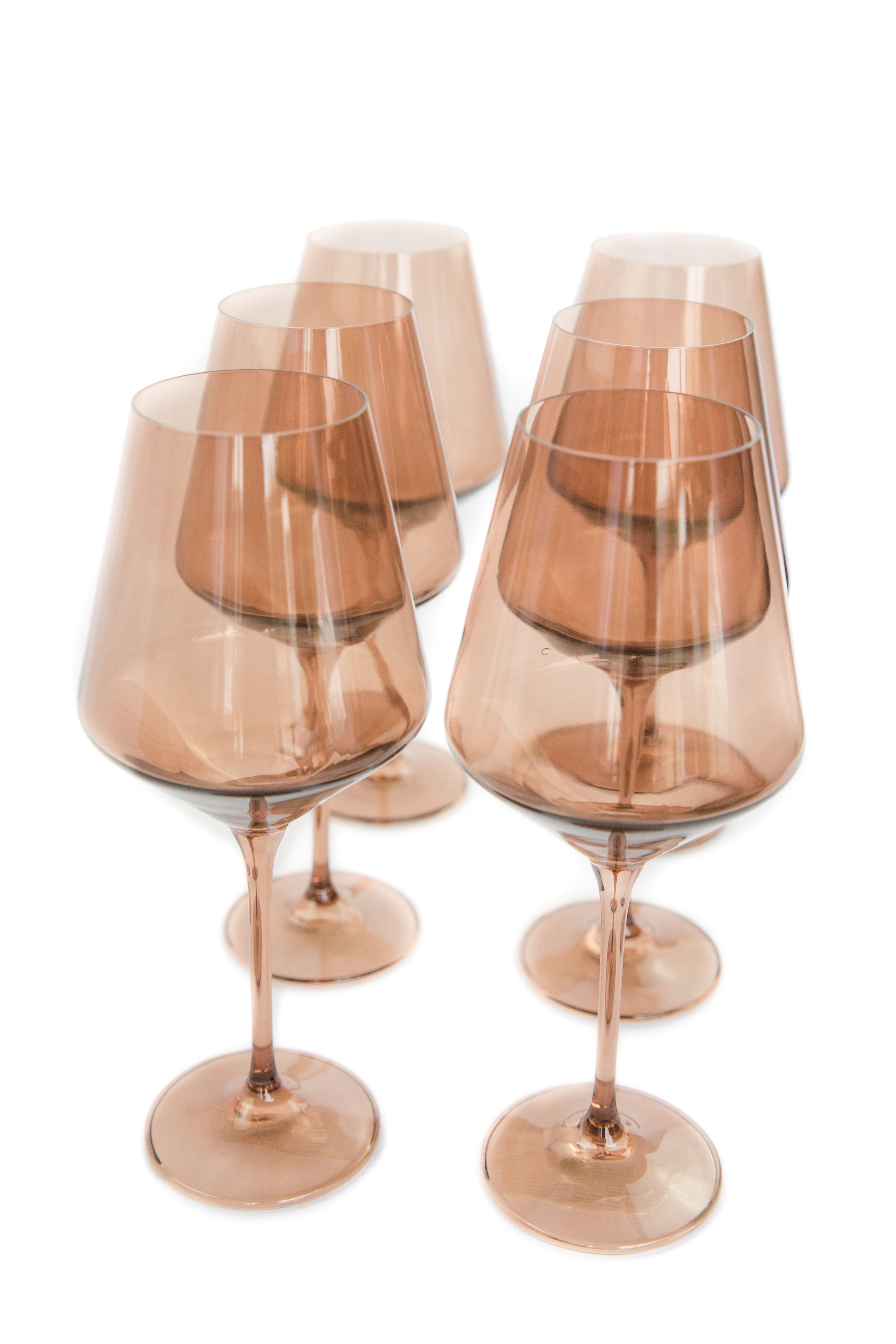 RH Signature Co. Estelle Colored Wine Stemware - Set of 6 {Mocha Mousse (Our Amber Smoke)} - view 8
