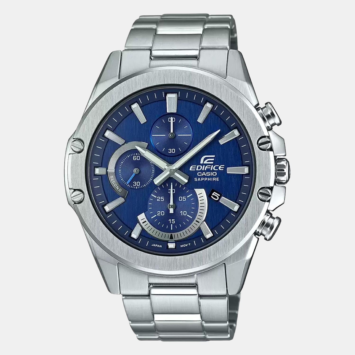Casio Edifice Men Quartz Blue Dial Chronograph Stainless Steel Watch EX507 - view 2