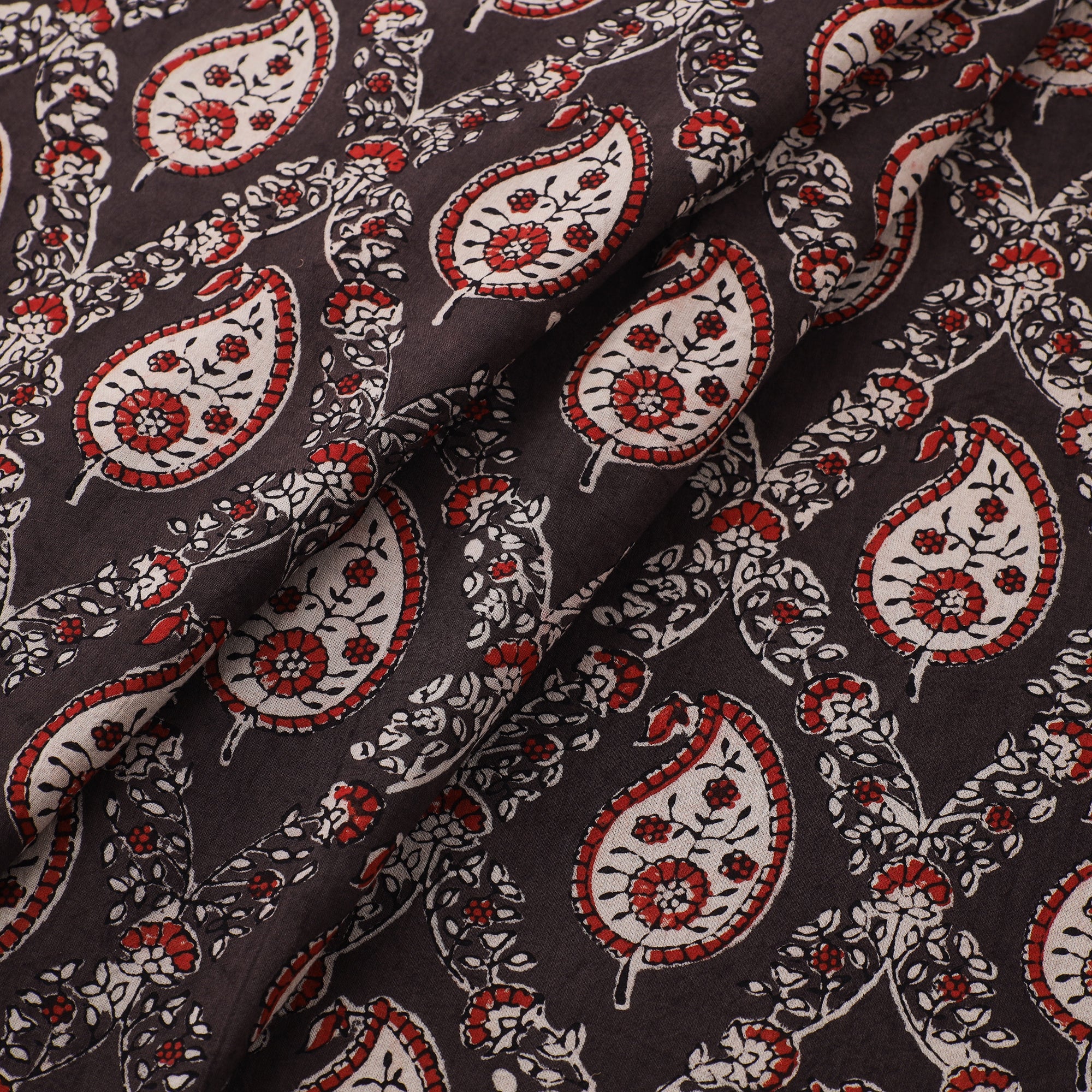 AJRAKH BY JABBAR KHATRI Brown - Natural Dyed Cotton Ajrakh Print Fabric 43 - view 2
