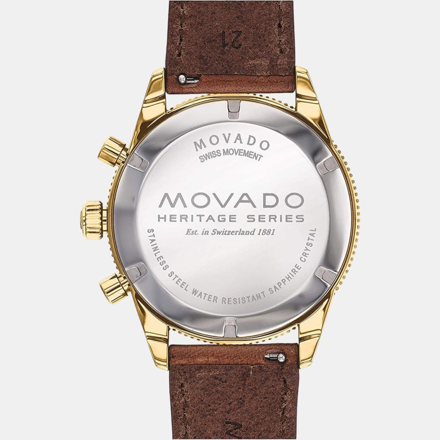 Movado Calendoplan S Heritage Series Men Quartz Blue Dial Chronograph Leather Watch 3650062 - view 4