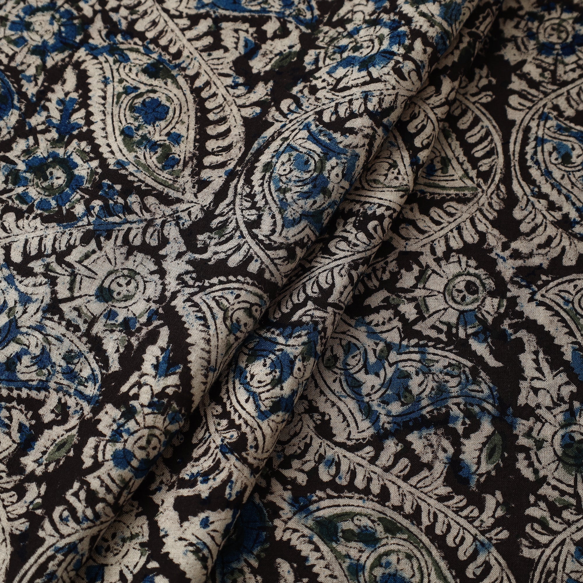 SOUTH KARGHA Black - Pedana Kalamkari Block Printed Cotton Fabric 18 - view 2