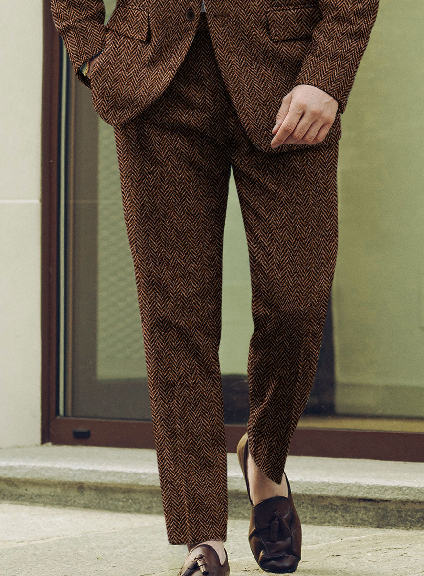 StudioSuits Harris Tweed Walnut Herringbone Pants - view 2