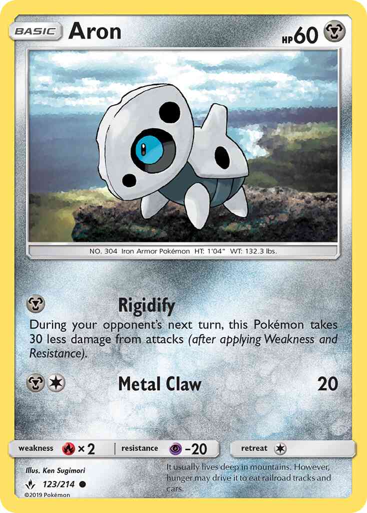 Common sm10-123 non-holo – Pokémon Aron - 123/214 - Common [sm10-123] [Non-Holo]