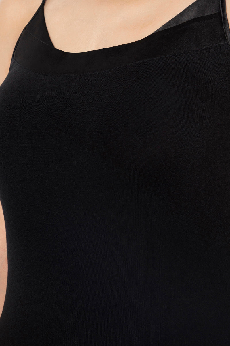 Amante Satin Edge Sleep Chemise - Black - view 4