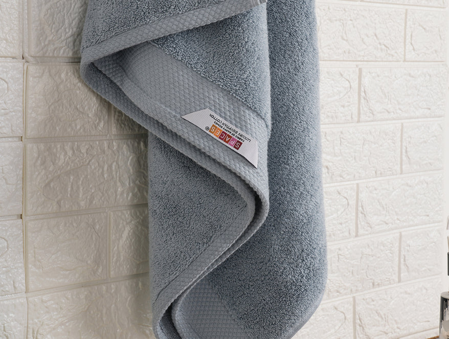 Spaces India Blue Fog - Light Blue 100% Egyptian Cotton Bath Towel - Luxury Egyption Cotton By Spaces - view 5