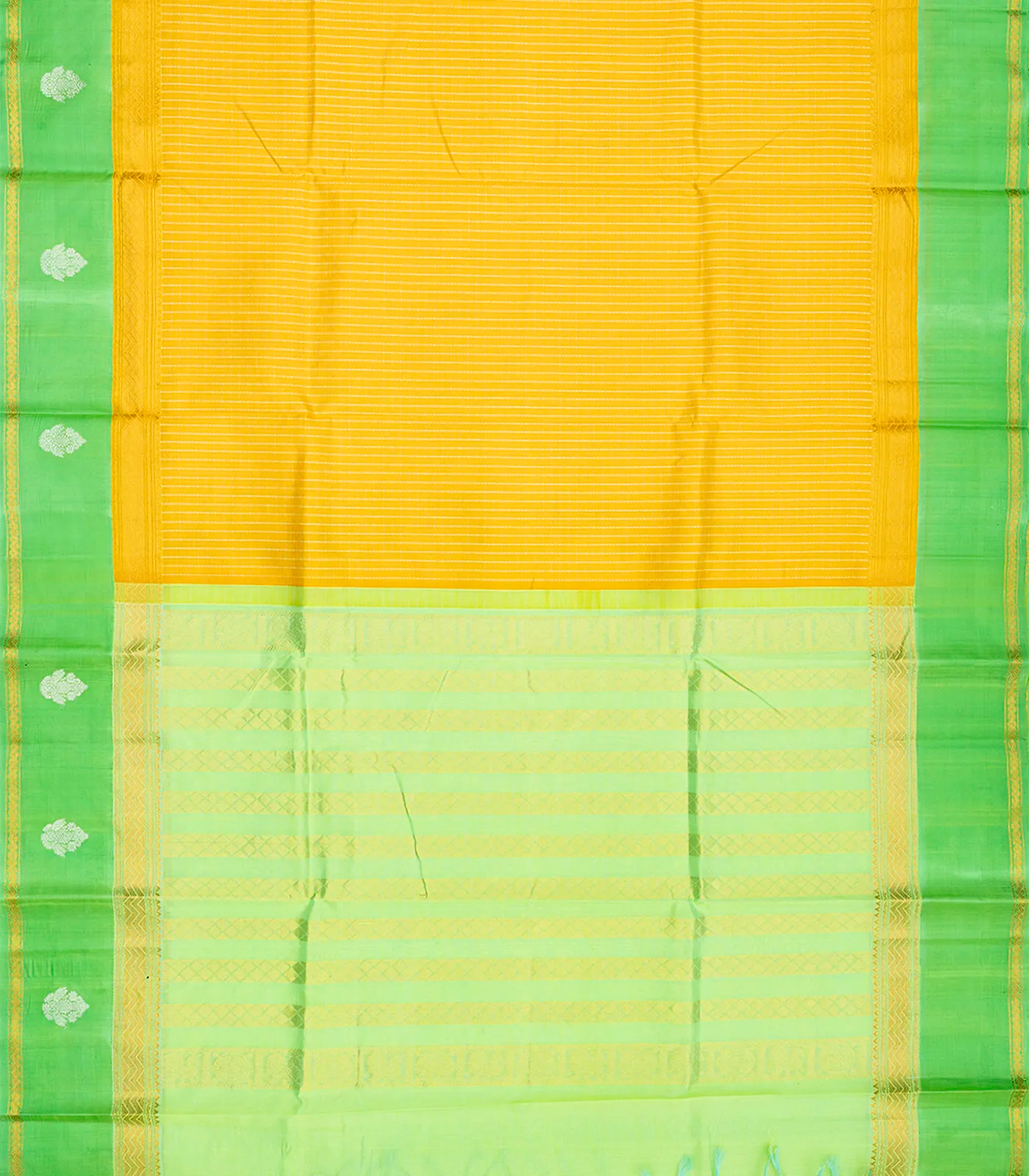 RmKV Turmeric Yellow Handloom Chirala Silk Cotton With Checks-Turmeric Yellow - view 2
