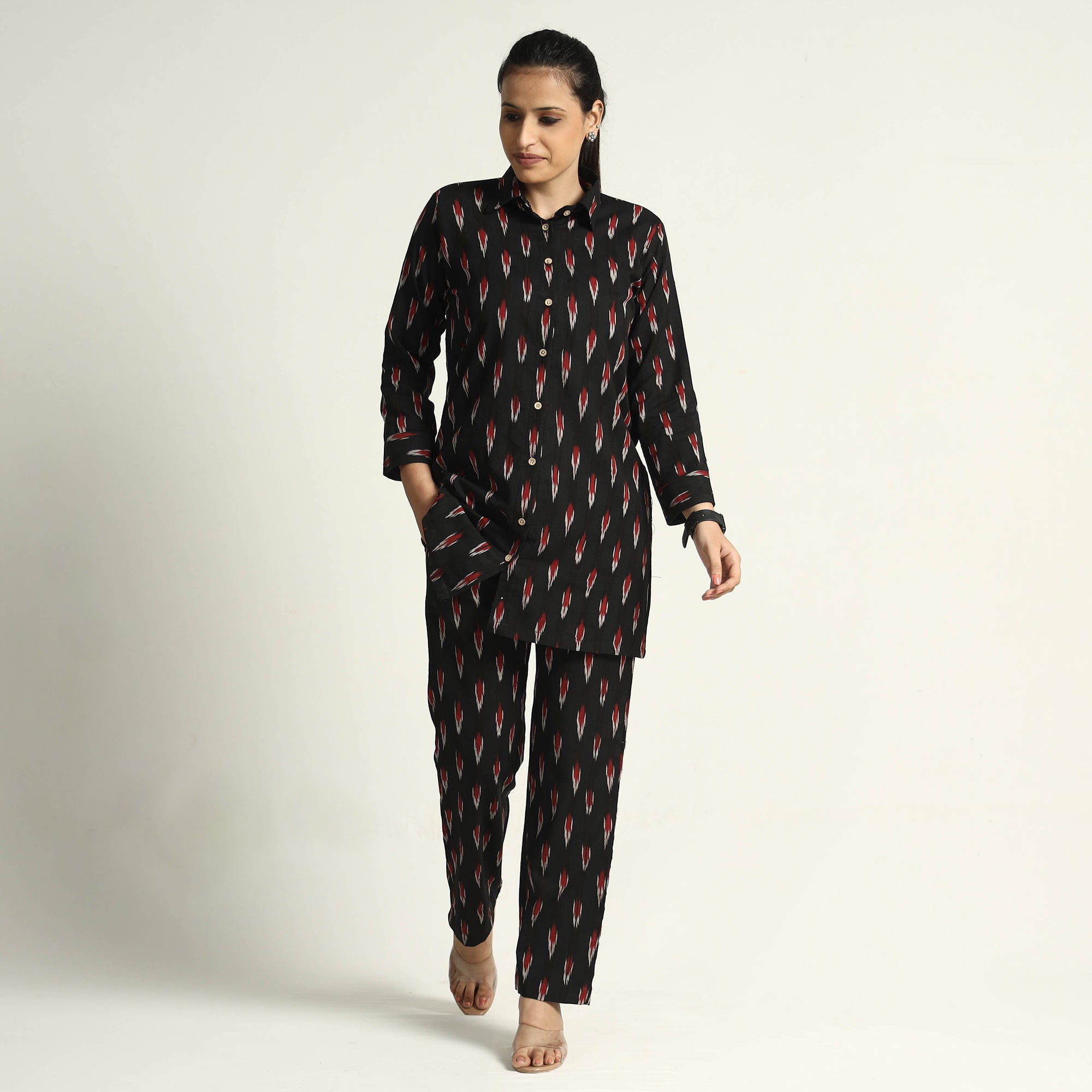 ITOKRI CASUALS Black - Pochampally Ikat Cotton Co-Ord Set - view 2