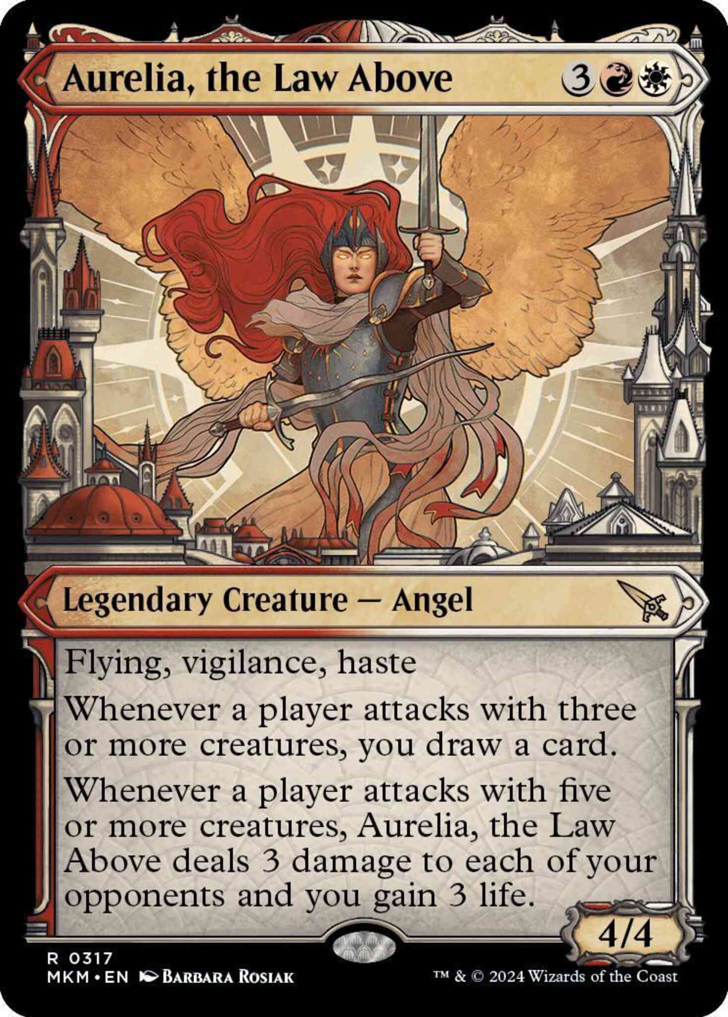 Aurelia the law – Magic Aurelia, the Law Above [317] [Ravnica City Showcase] [Murders at Karlov Manor] [Non-Foil]