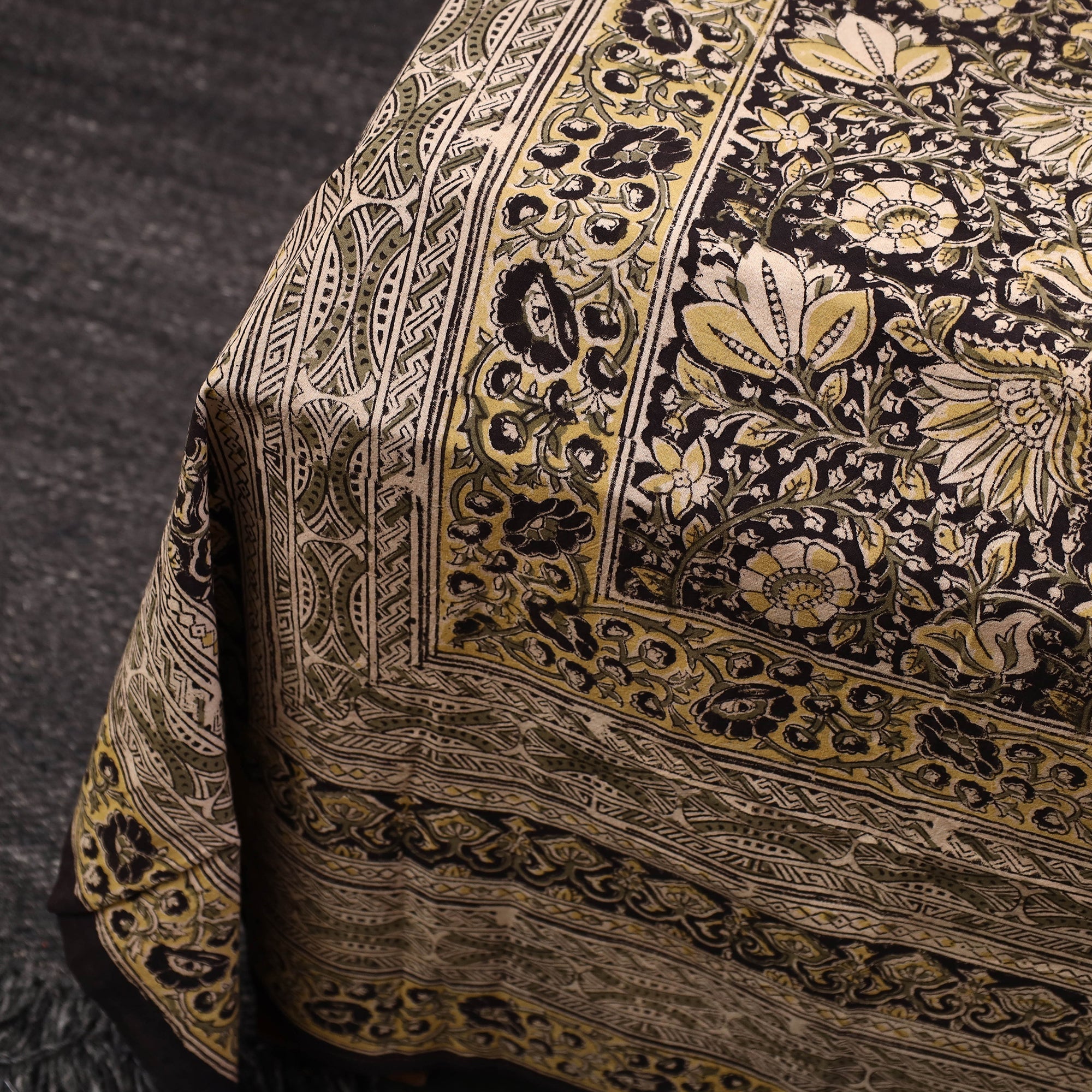 SOUTH KARGHA Brown - Kalamkari Block Printed Cotton Double Bed Cover with Pillow Covers (108 x 90 in) - view 5