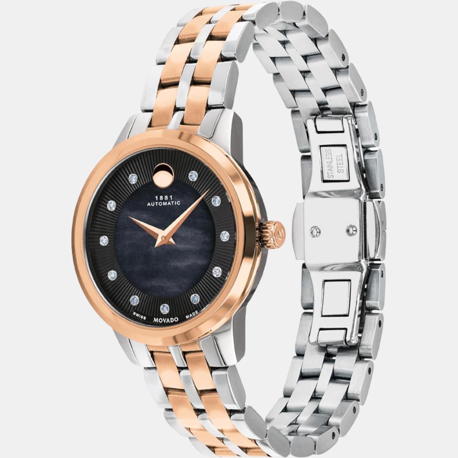 Movado 1881 Automatic Women Quartz Mother Of Pearl Dial Analog Stainless Steel Watch 0607488M - view 2