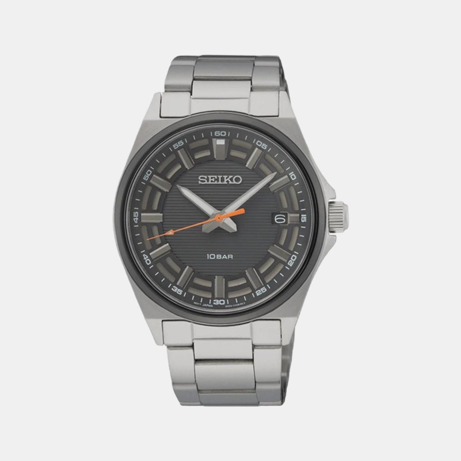 Seiko Dress Men Quartz Grey Dial Analog Stainless Steel Watch SUR507P1