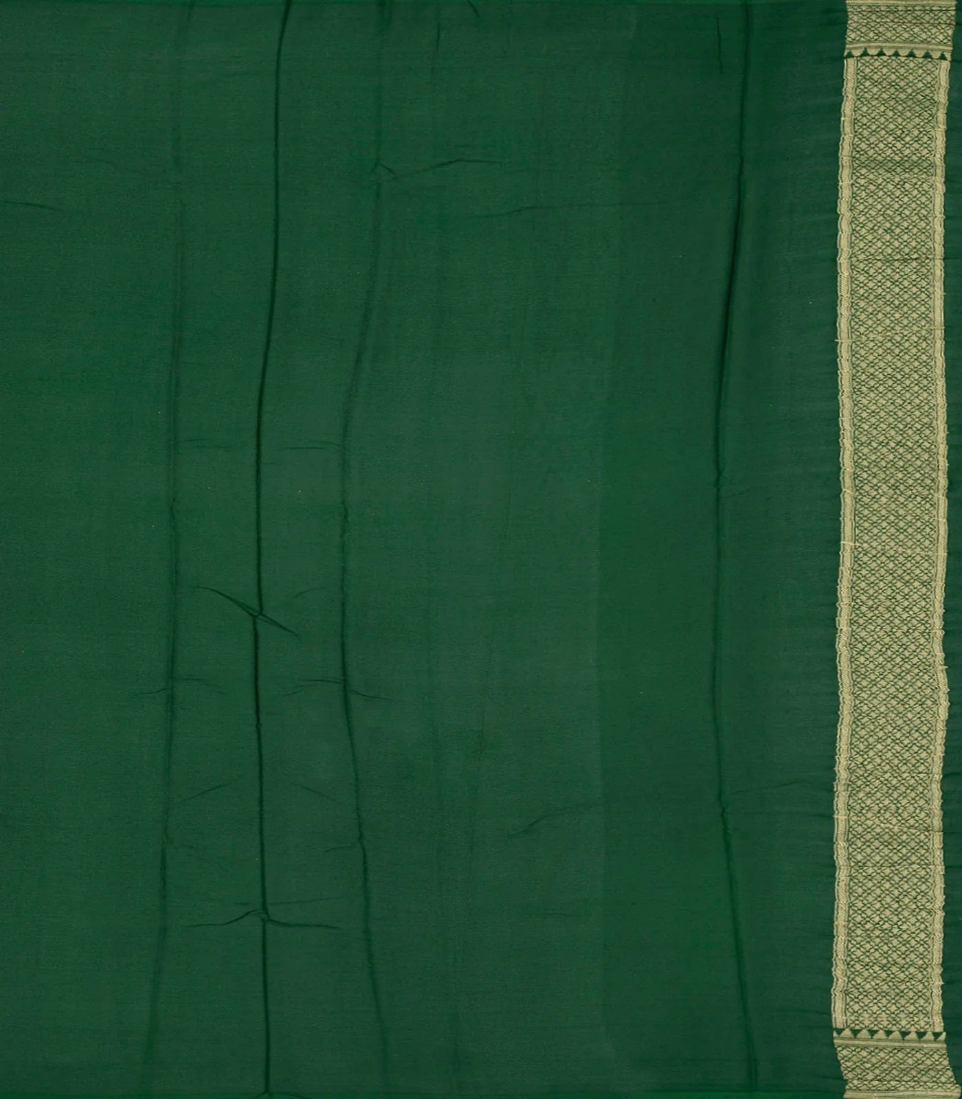 RmKV Bottle Green Handloom Banarasi Khaddi Georgette Saree With Meena Floral Motifs-Bottle Green - view 4
