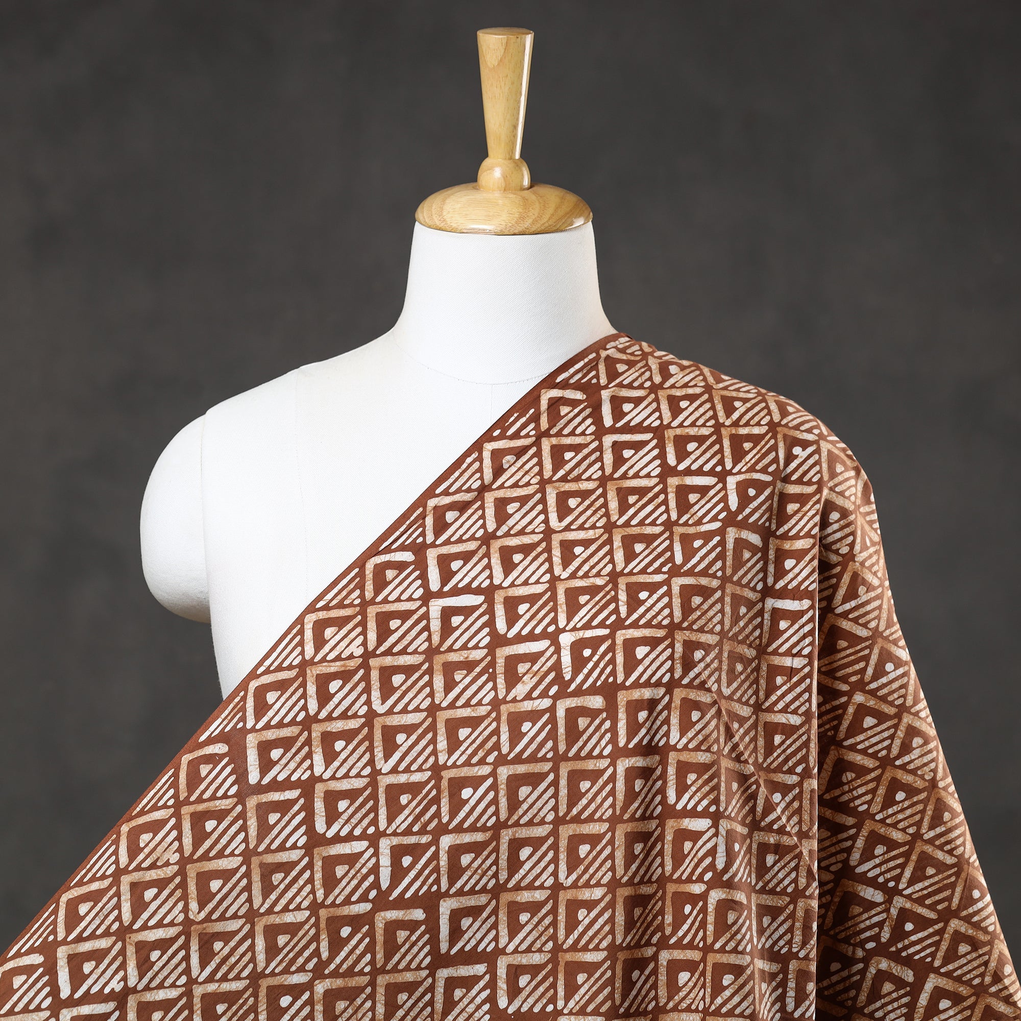 BATIK BY MD. SHARIFF Brown - Hand Printed Cotton Batik Fabric 87