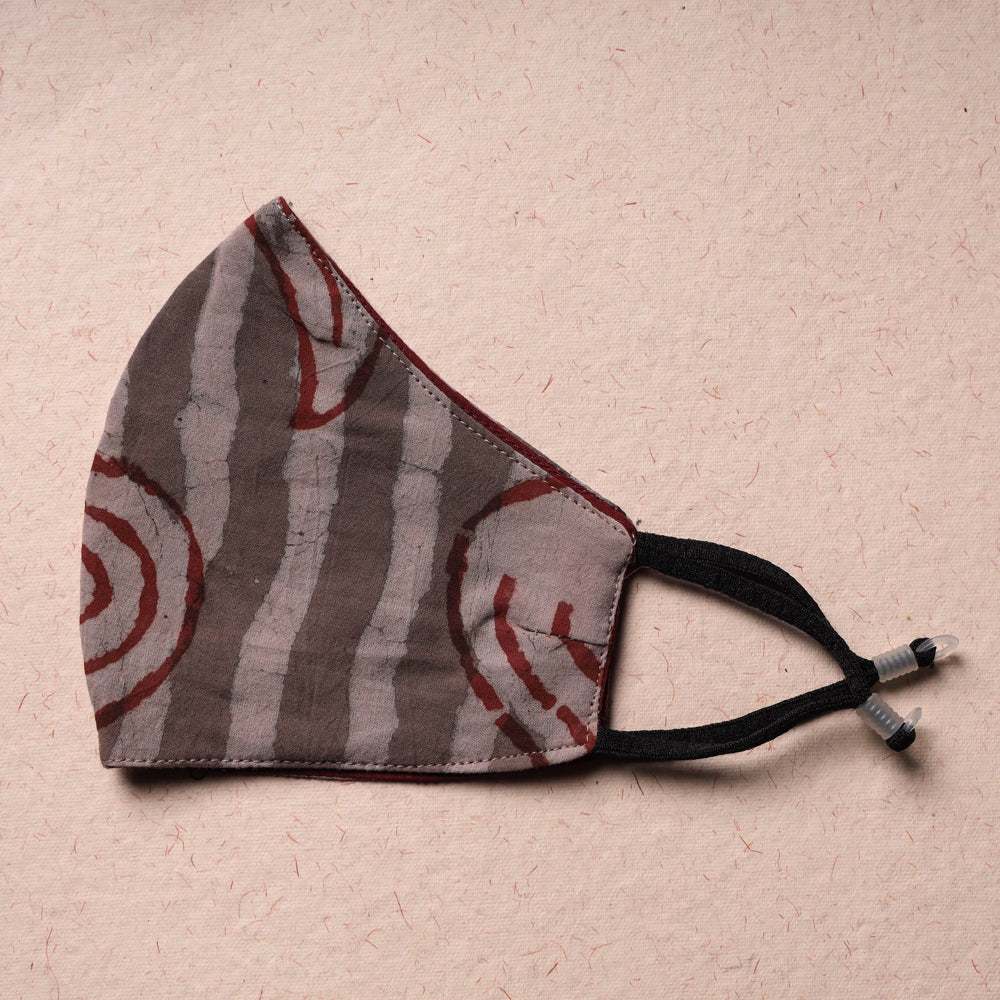 JALPARI Bindaas Block Printed Cotton 3 Layer Snug Fit Face Cover