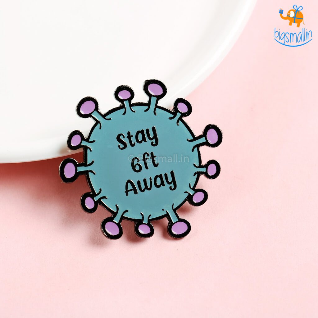 Bigsmall_piu Stay 6 Feet Away Lapel Pin - view 2