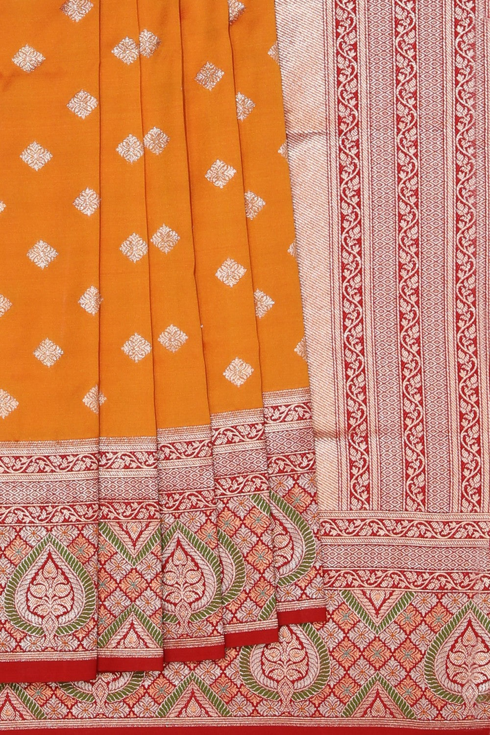 Kalanjali Gorgeous Brocade Mustard Saree – Women's