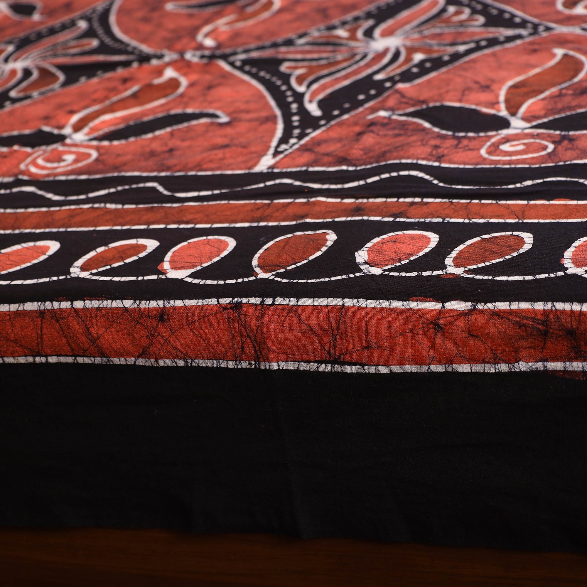 KACHCHH JI CHHAAP Black - Hand Batik Printed Cotton Single Bed Cover (96 x 59 in) 29 - view 4