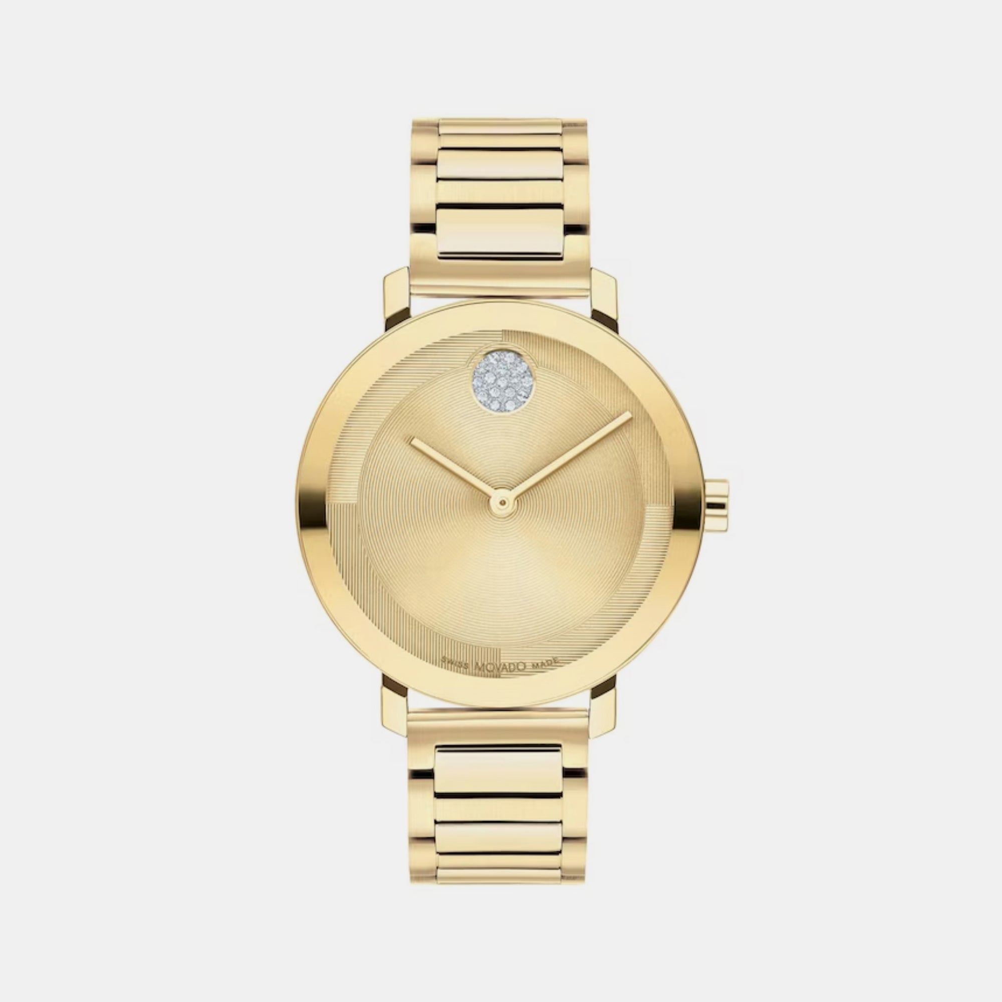 Movado Bold Women Quartz Gold Dial Analog Stainless Steel Watch 3601106