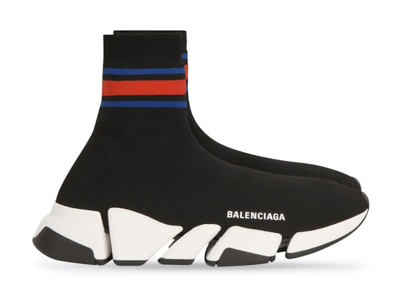 Speed 2 0 – Balenciaga Speed 2.0 Black Blue Red Stripe
