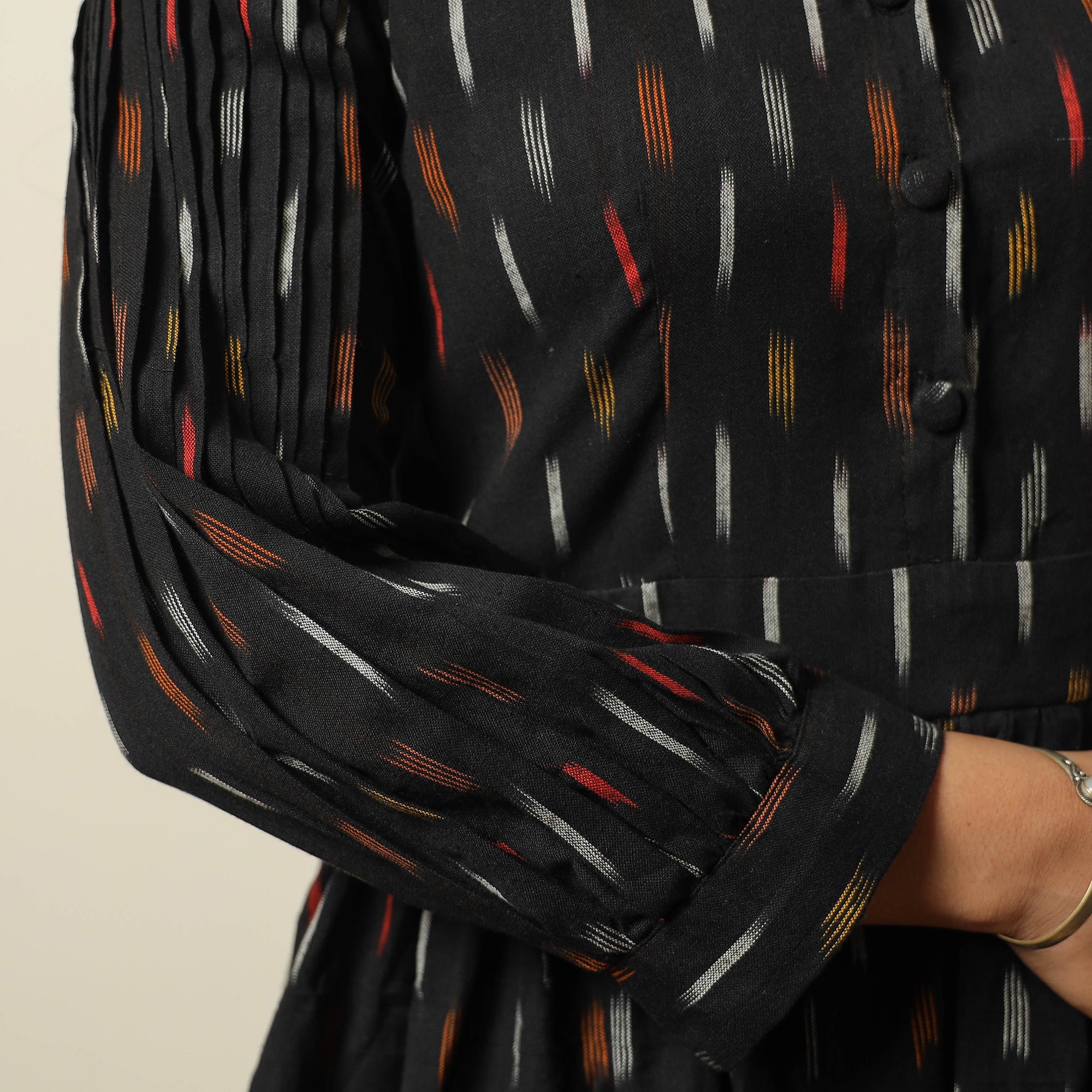 ITOKRI CASUALS Black - Pochampally Ikat Weave Cotton Flared Dress 11 - view 5