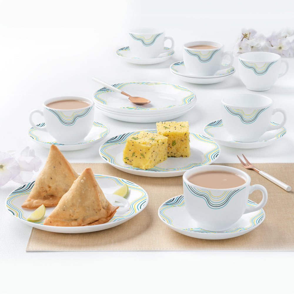 My Borosil Larah by Borosil Mia Snack Set w Cups & Saucers